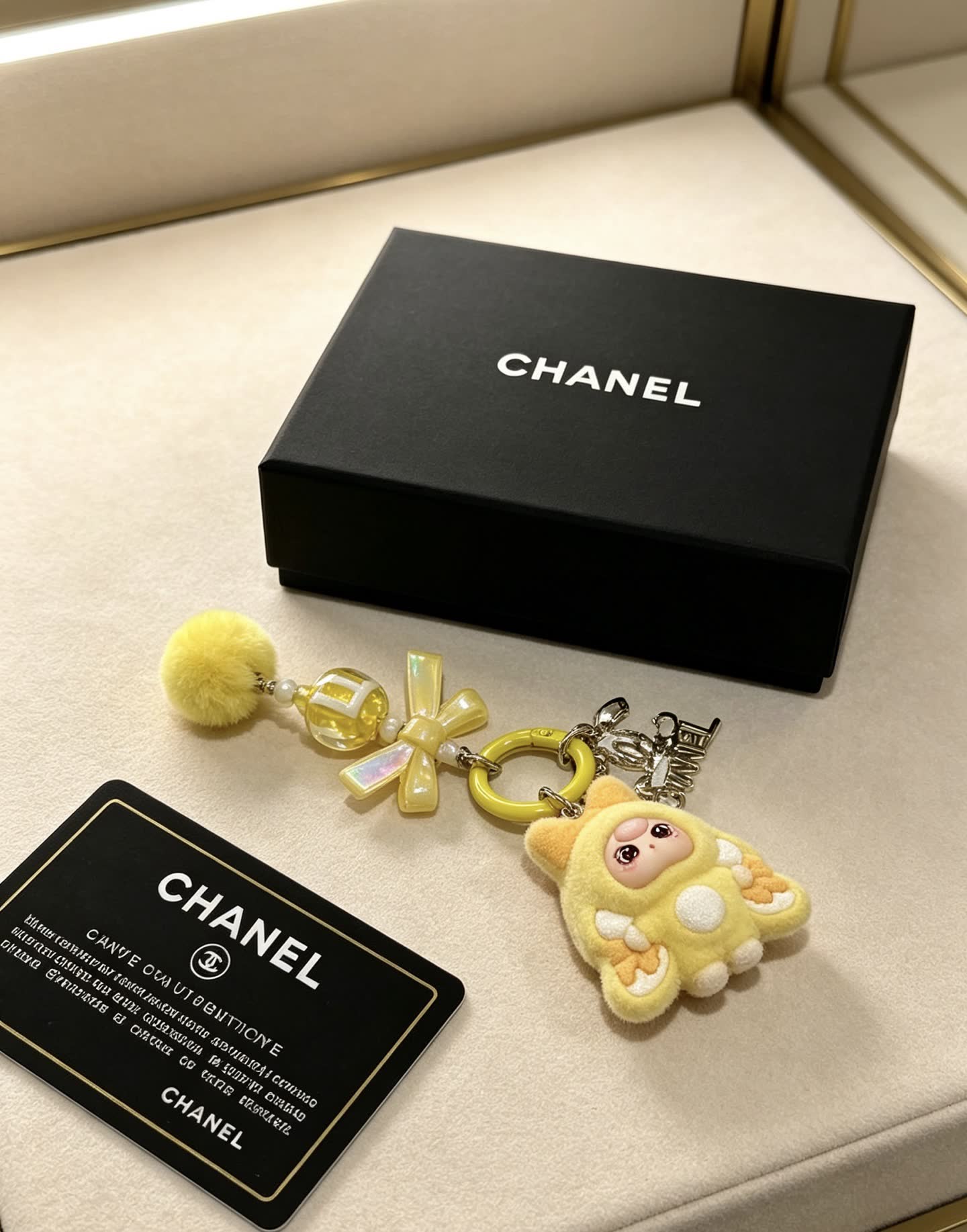 Chanel Yellow Charm Keychain
