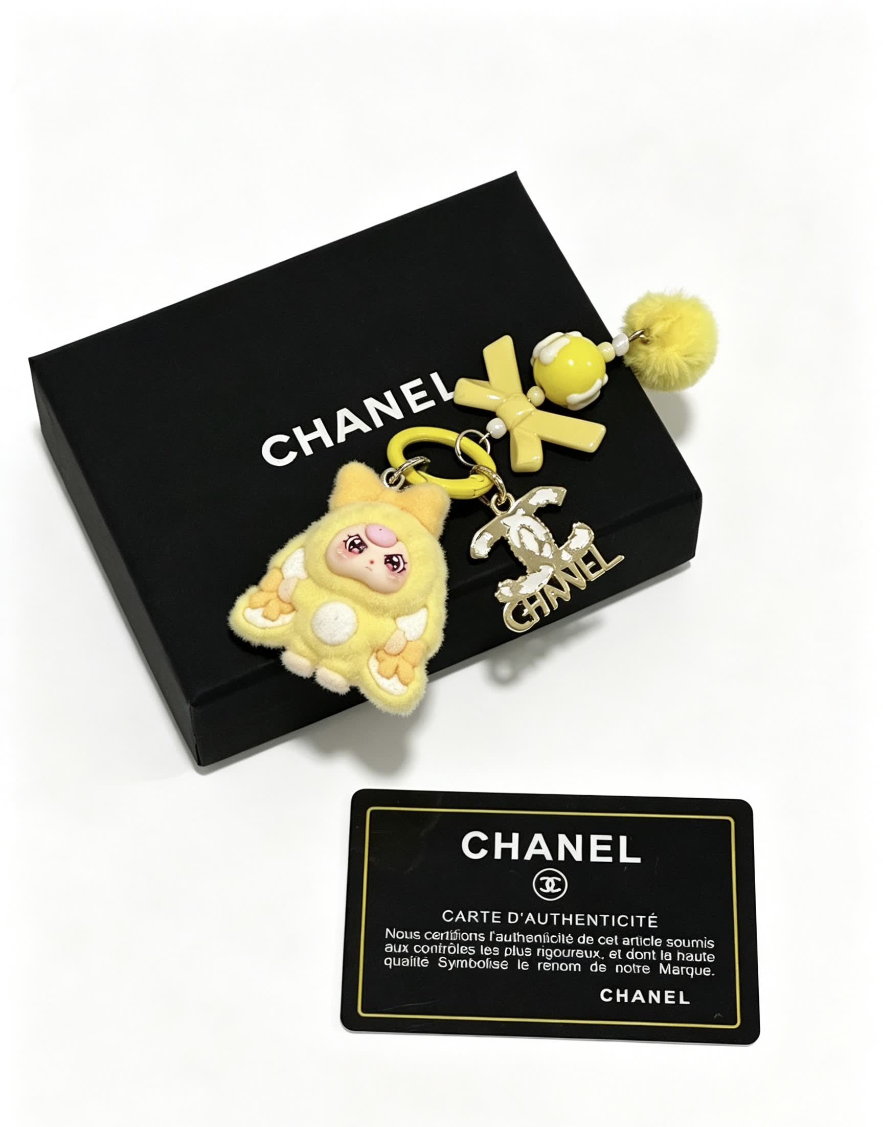 Chanel Yellow Charm Keychain