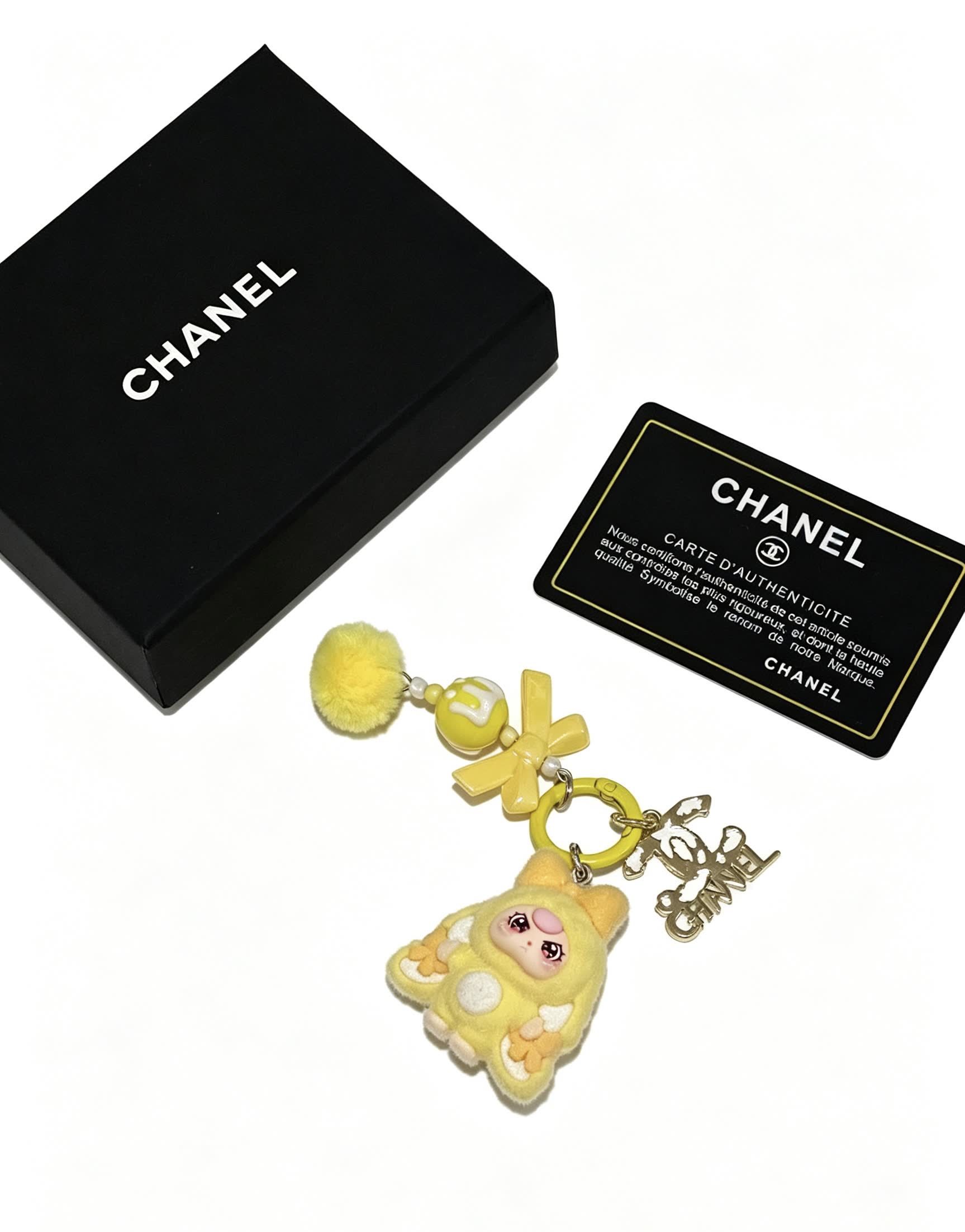 Chanel Yellow Charm Keychain