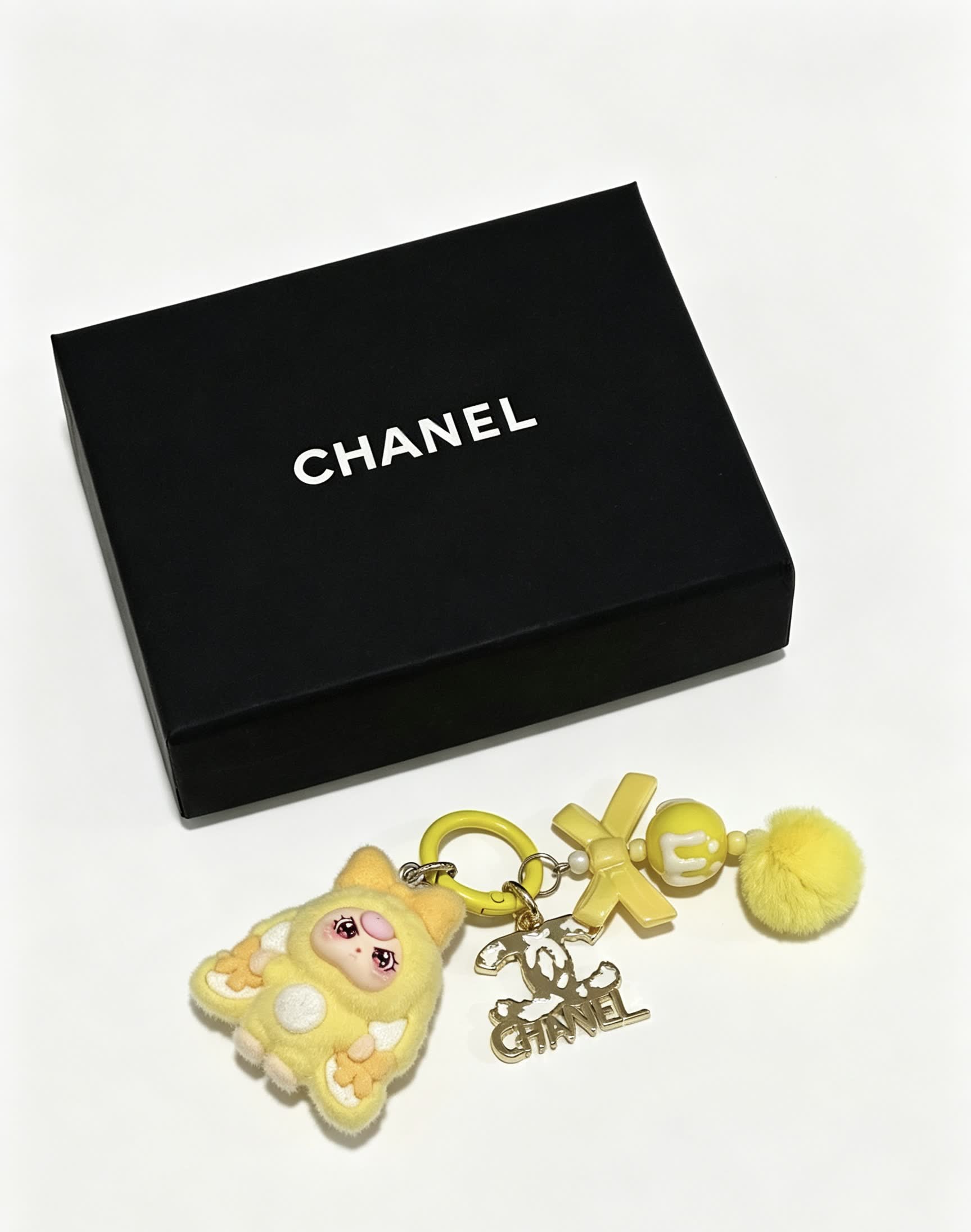 Chanel Yellow Charm Keychain