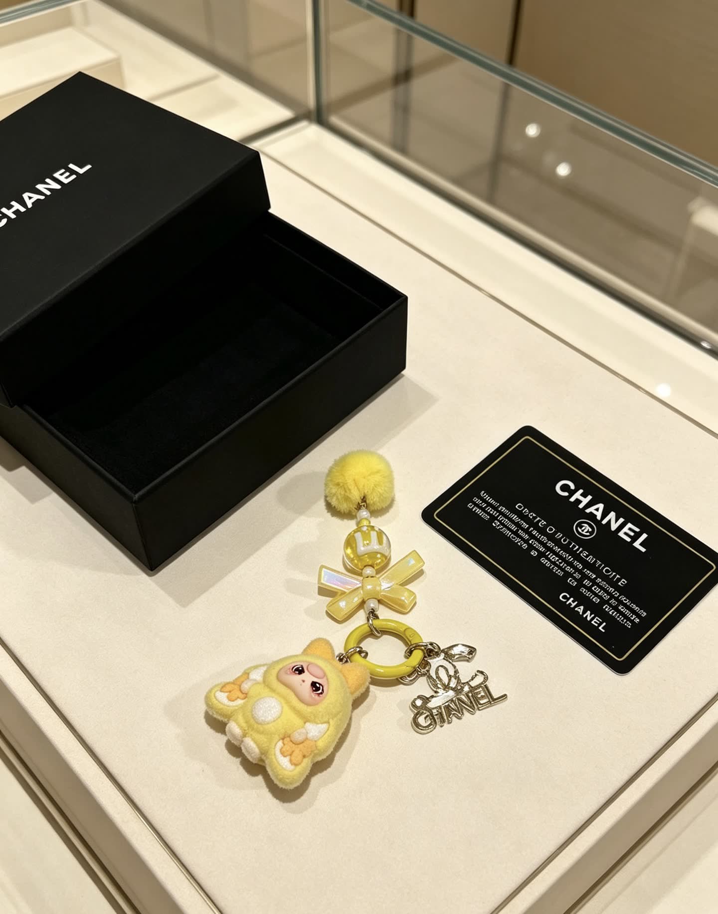Chanel Yellow Charm Keychain