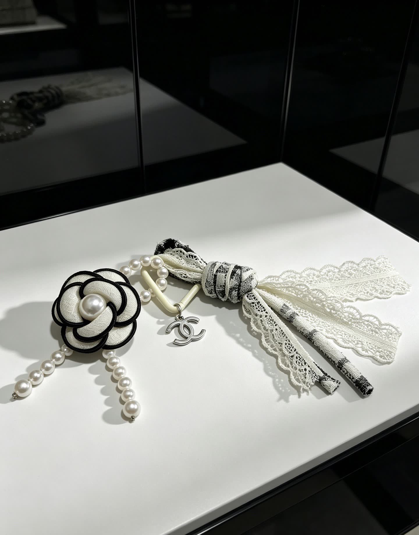 Chanel Pearl and Lace Keychain