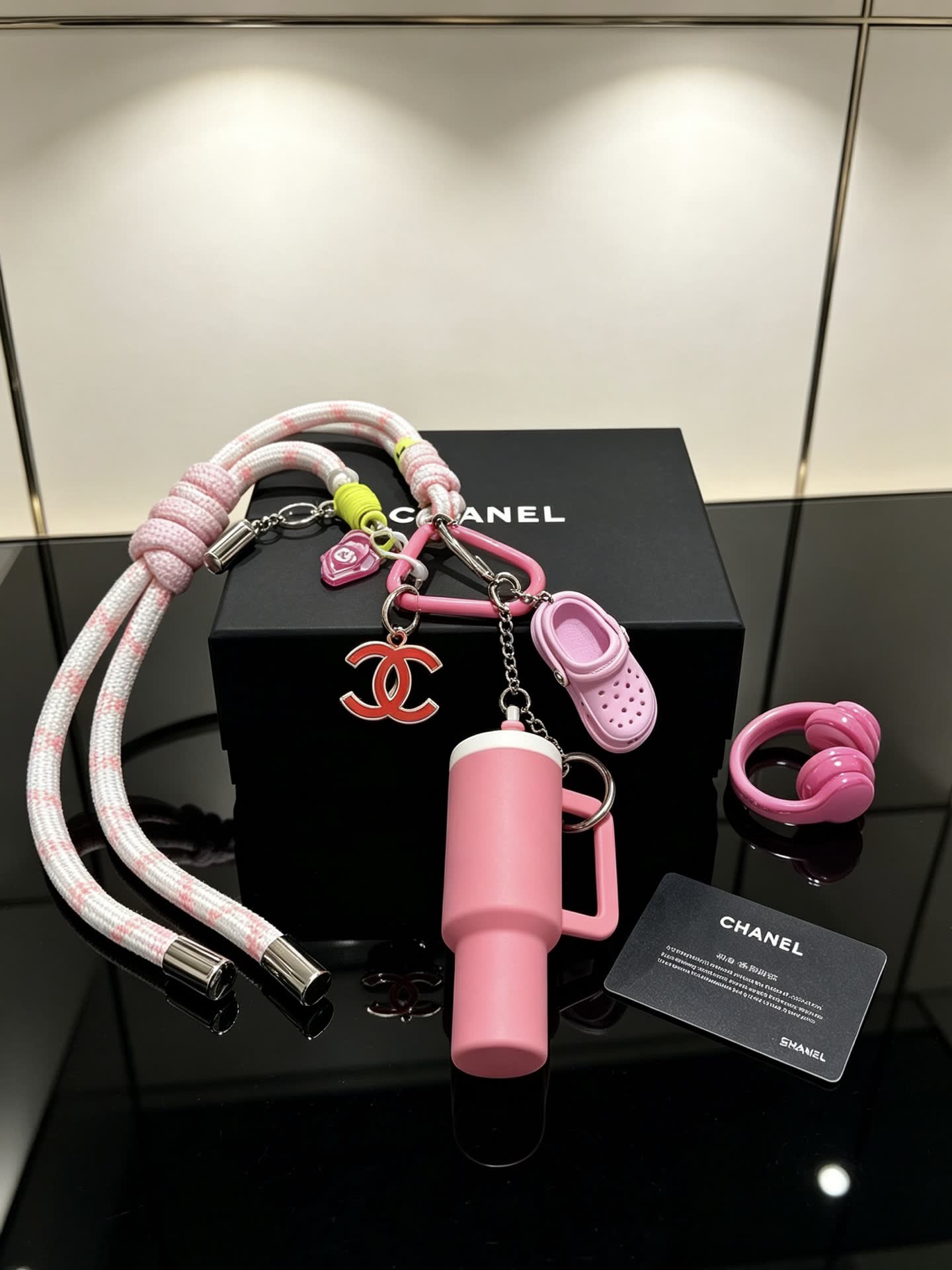 Chanel Pink Keychain Set