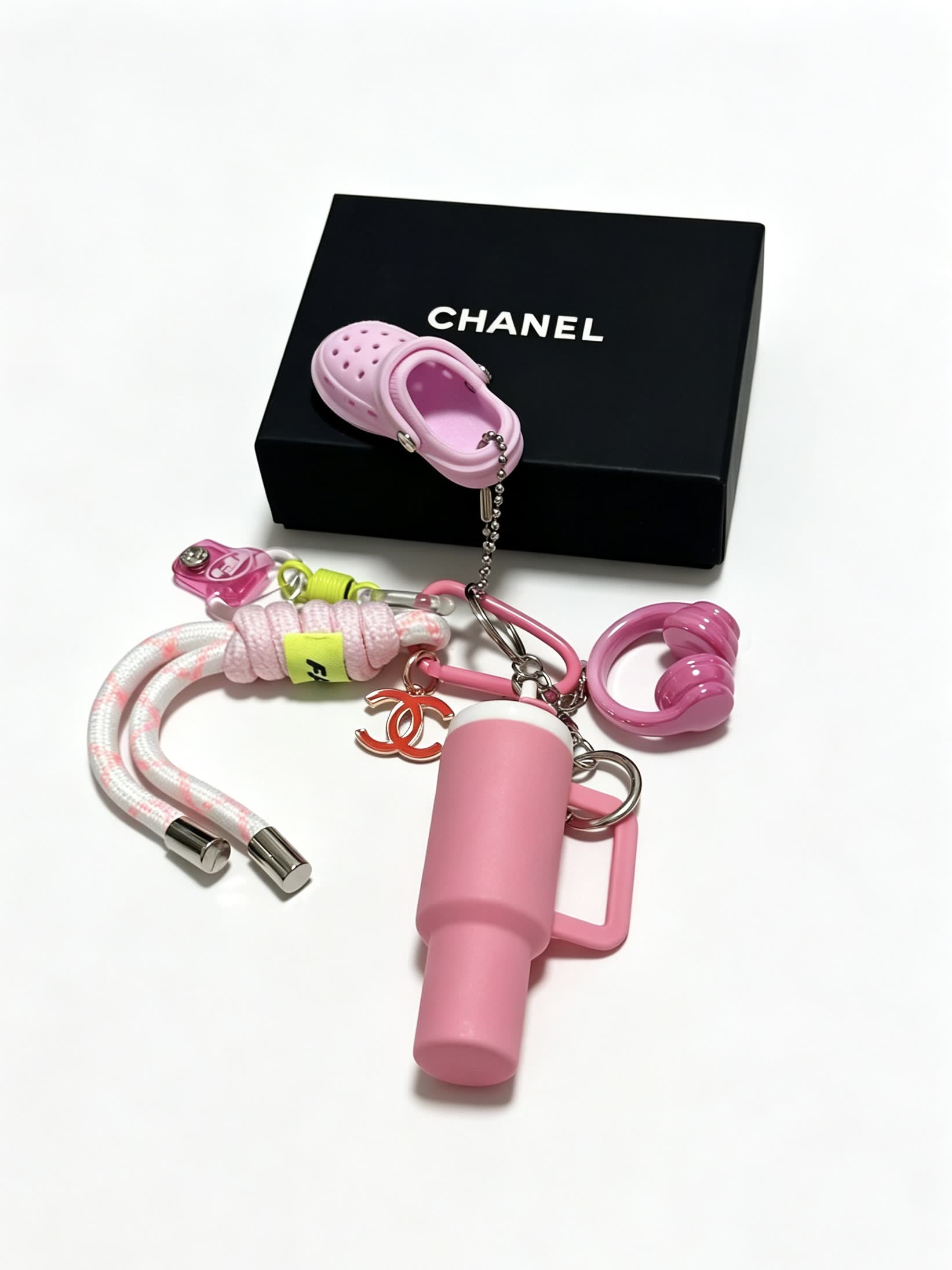Chanel Pink Keychain Set