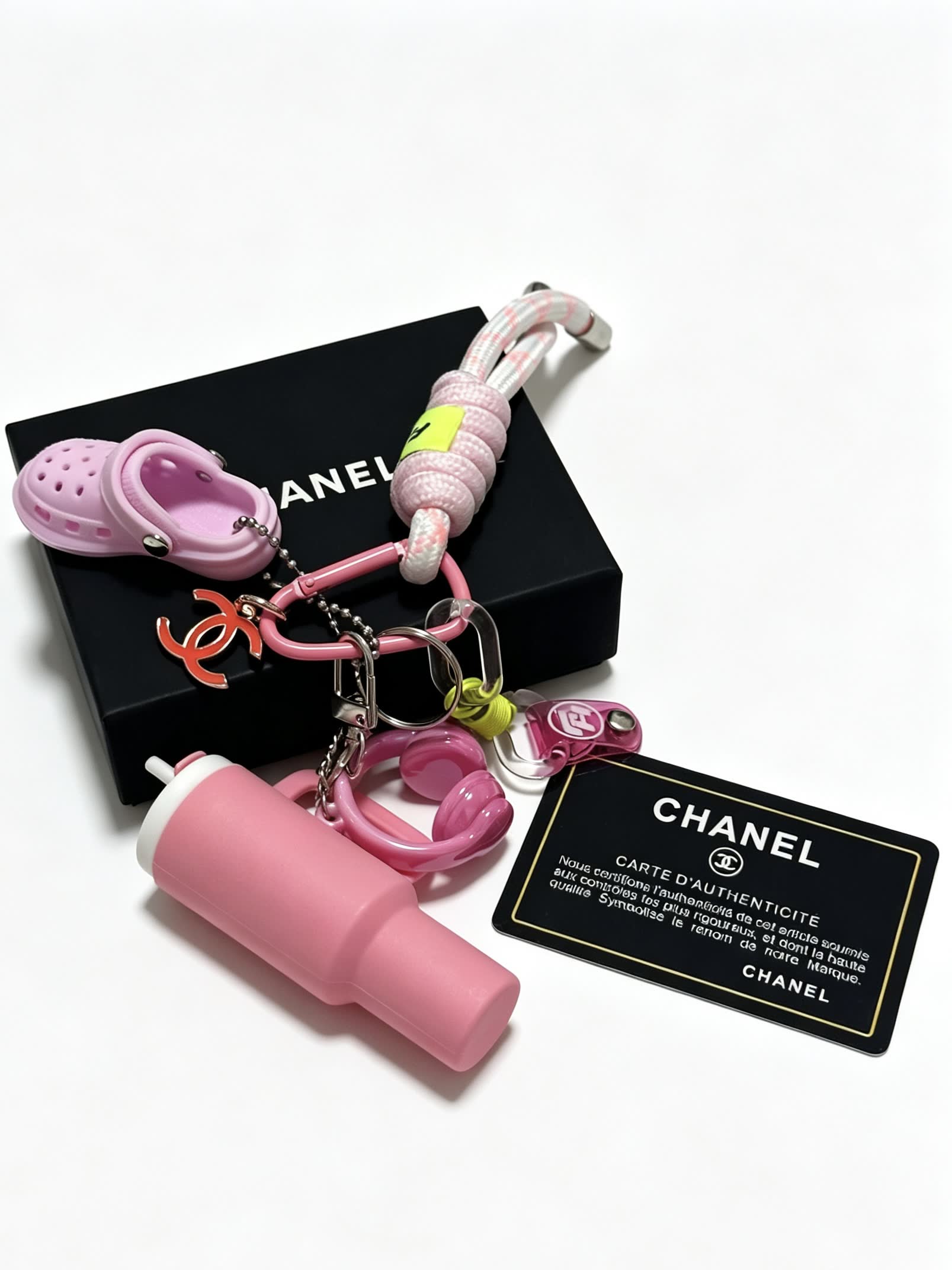 Chanel Pink Keychain Set