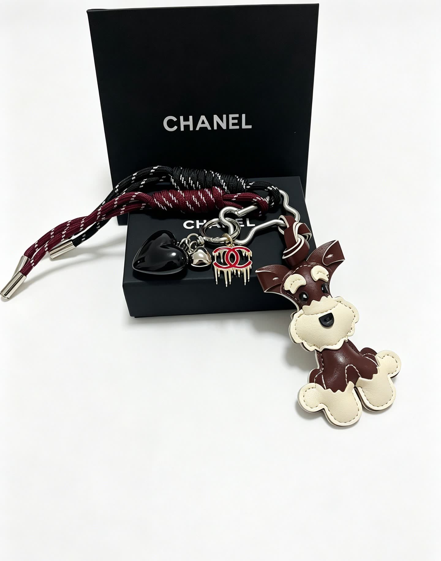 Chanel Leather Dog Keychain
