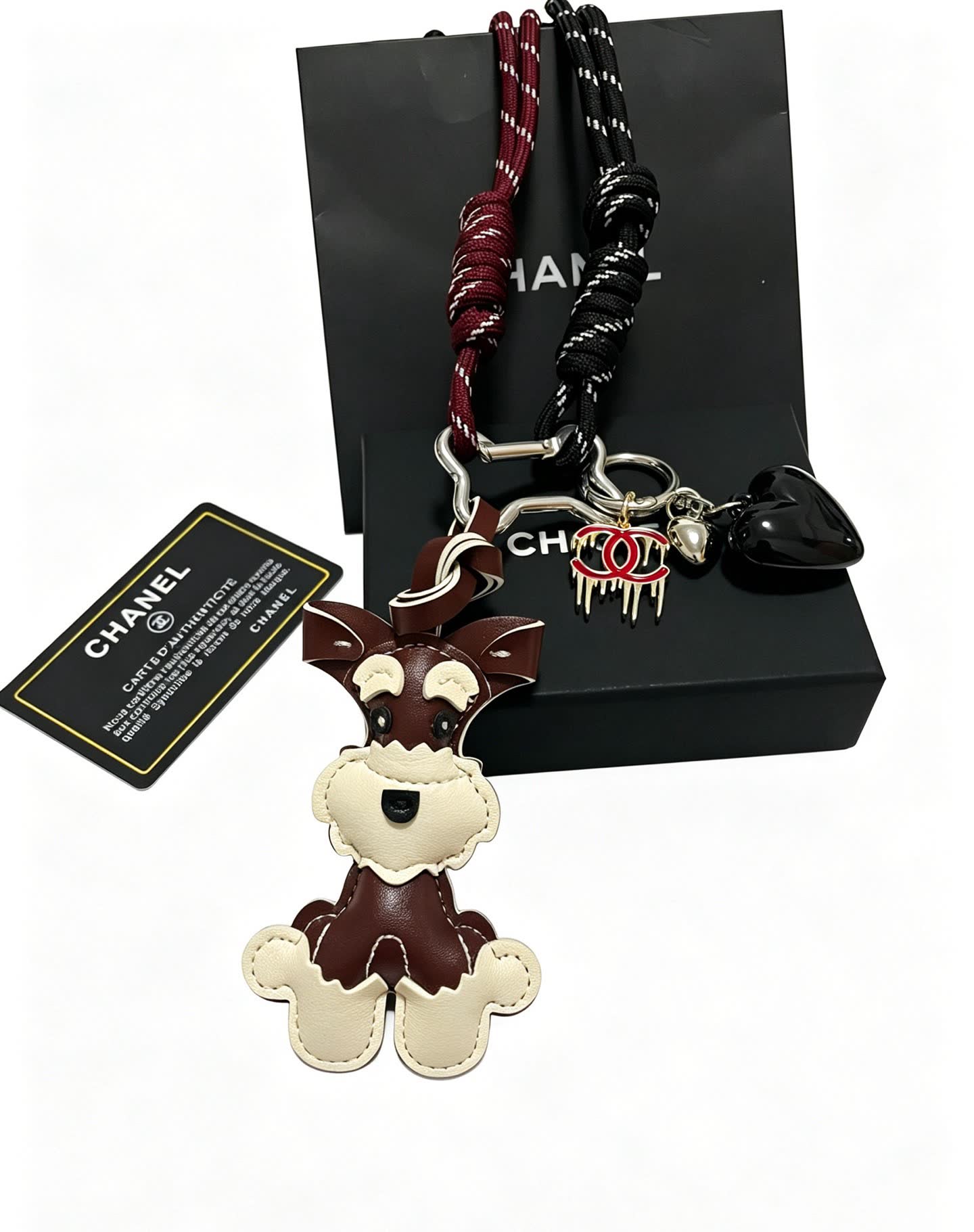 Chanel Leather Dog Keychain