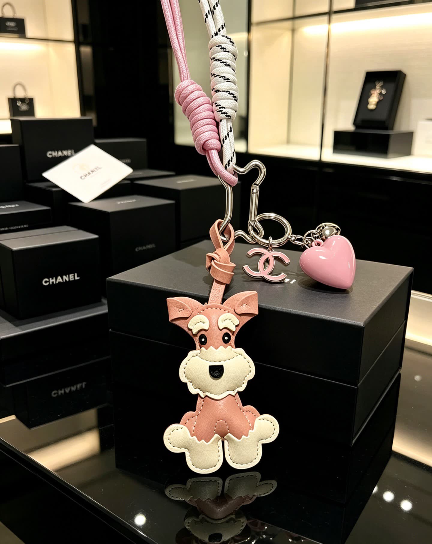 Chanel Dog Charm Keychain
