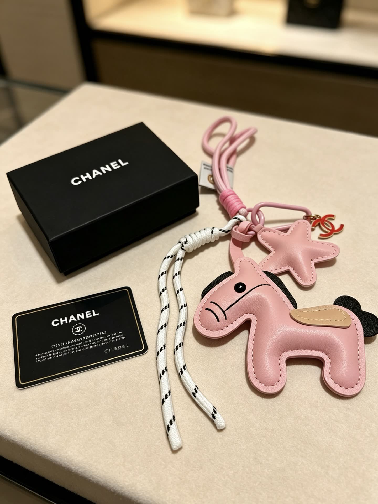 Chanel Pink Donkey Charm Keychain