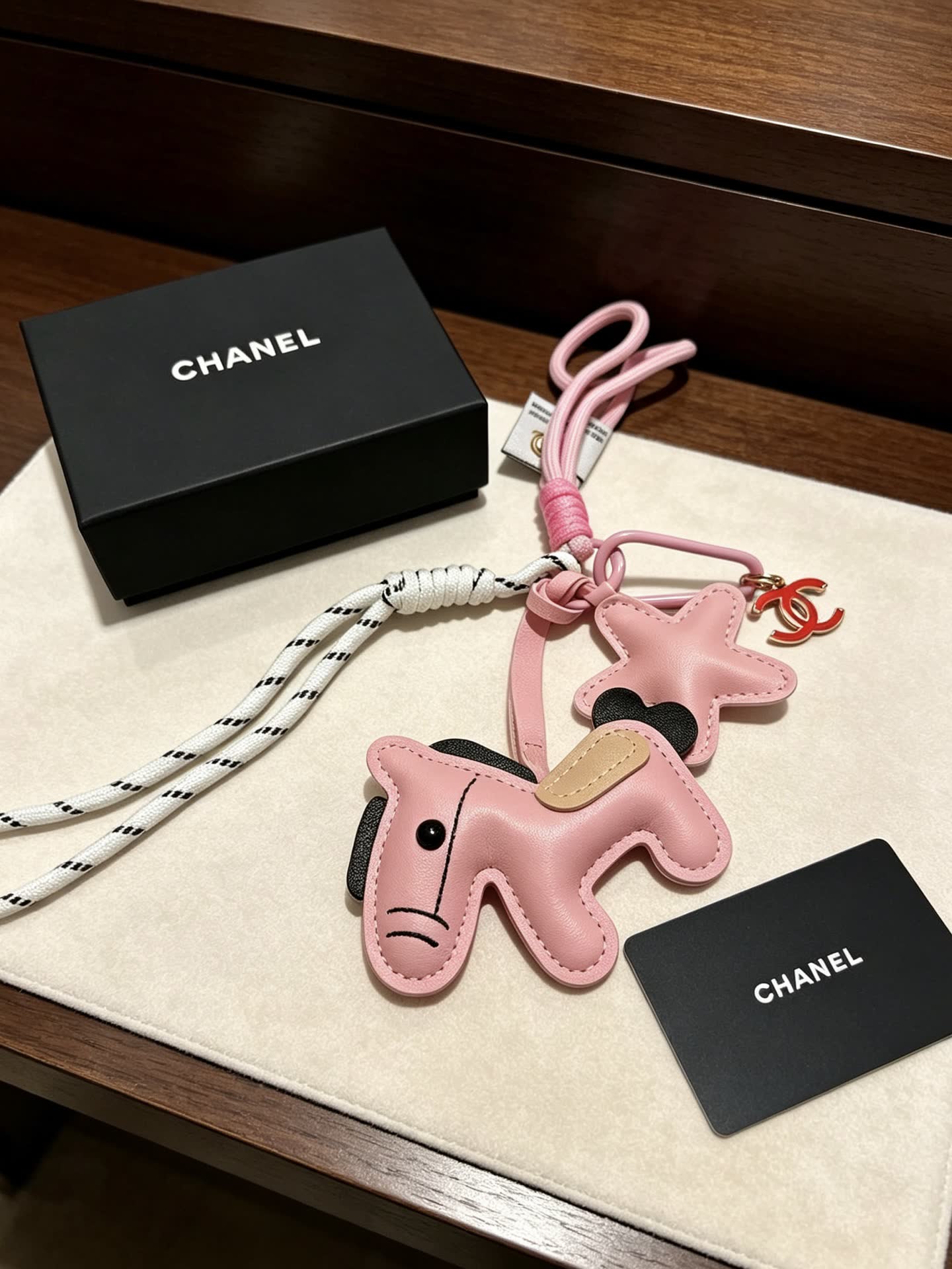 Chanel Pink Donkey Charm Keychain