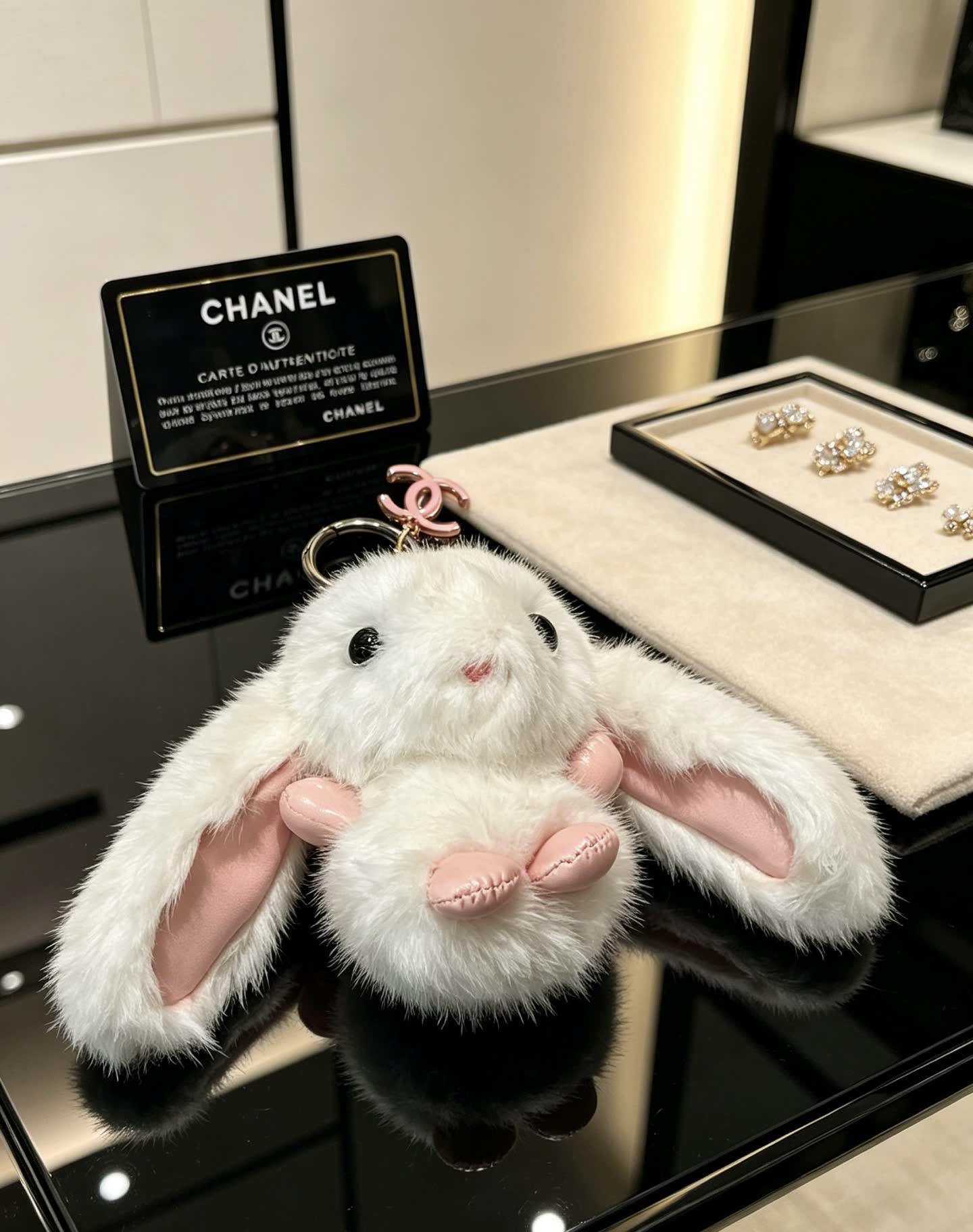 Chanel White Rabbit Keychain