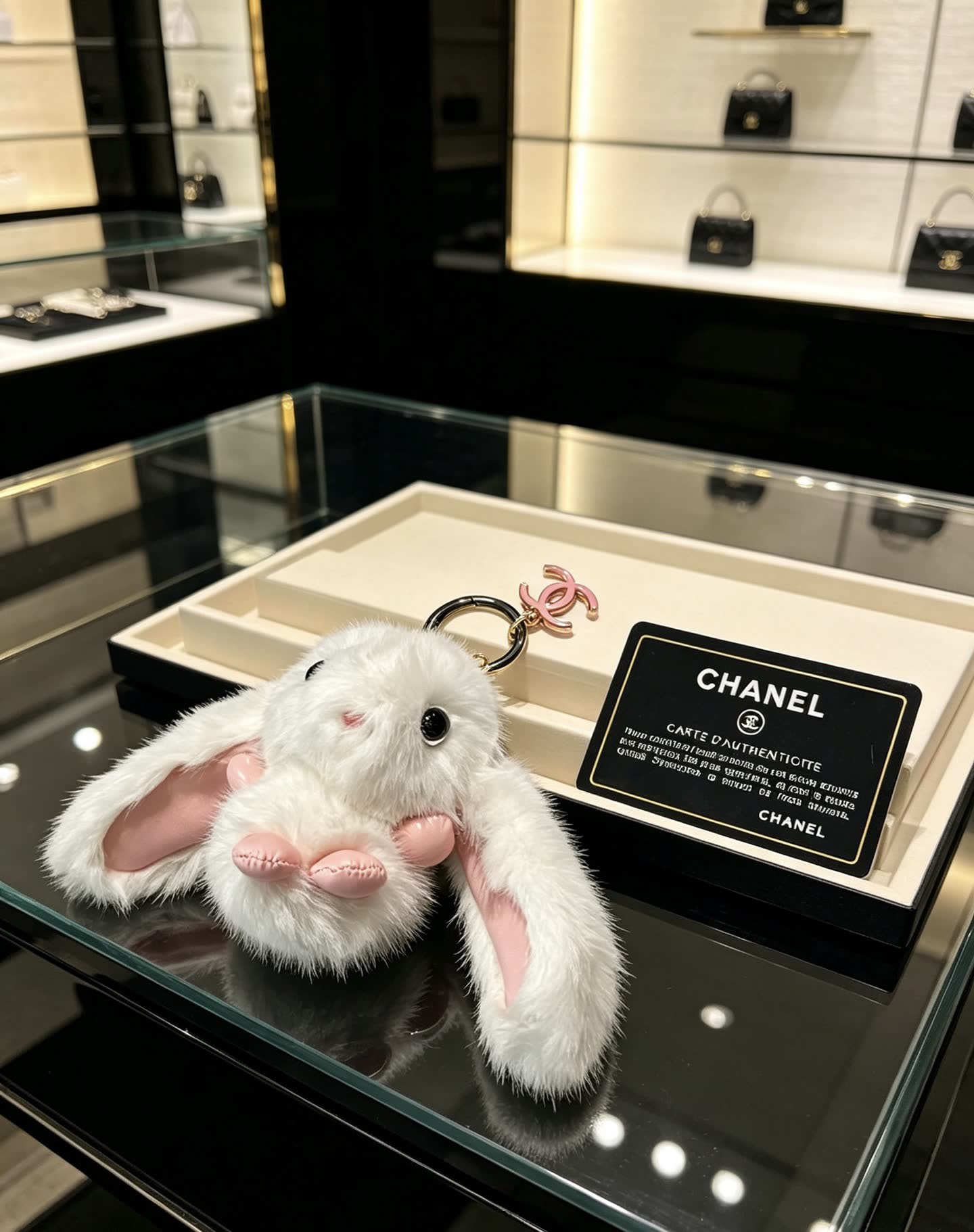 Chanel White Rabbit Keychain