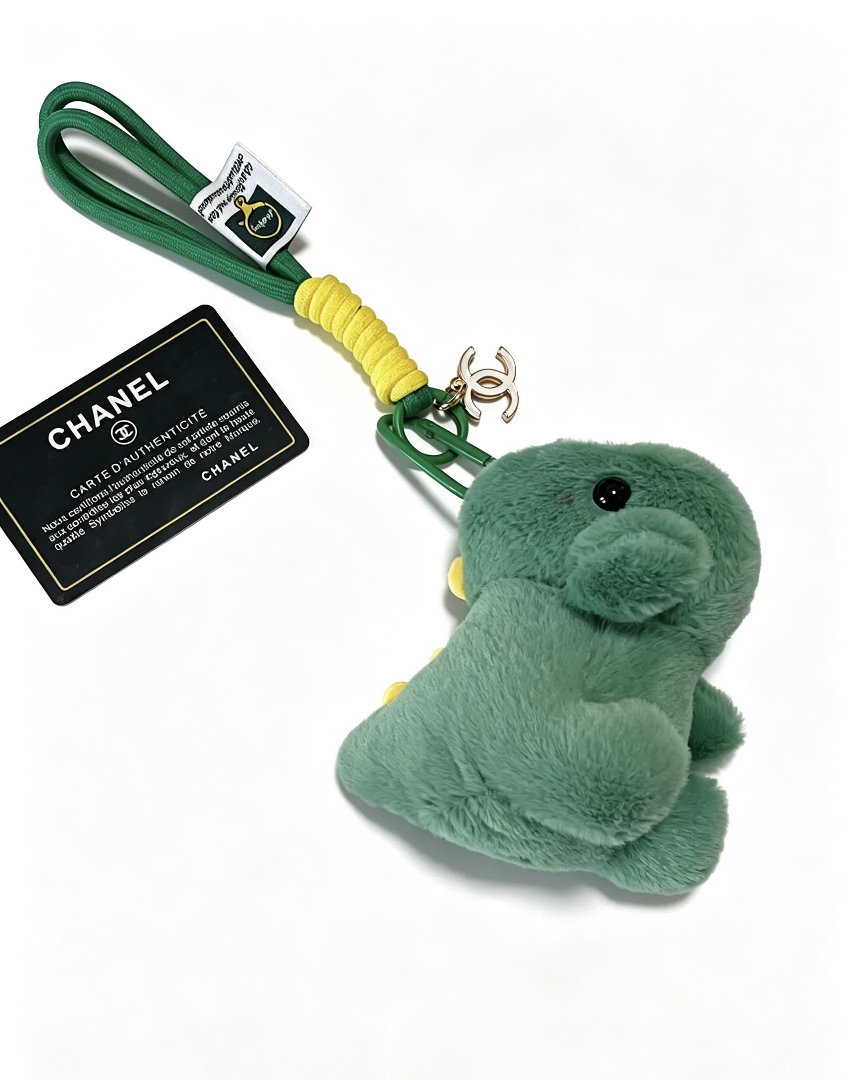 Chanel Green Plush Keychain
