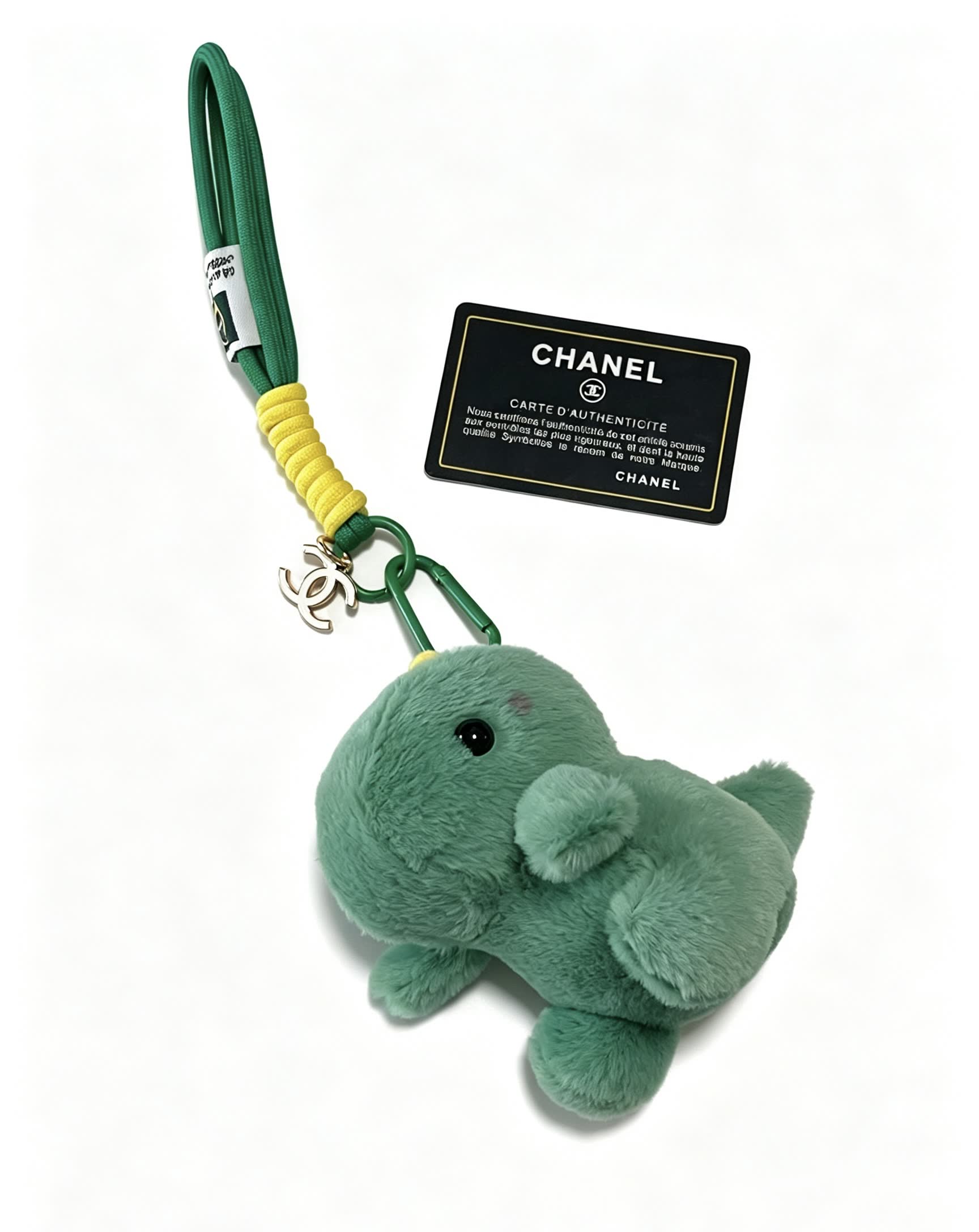 Chanel Green Plush Keychain