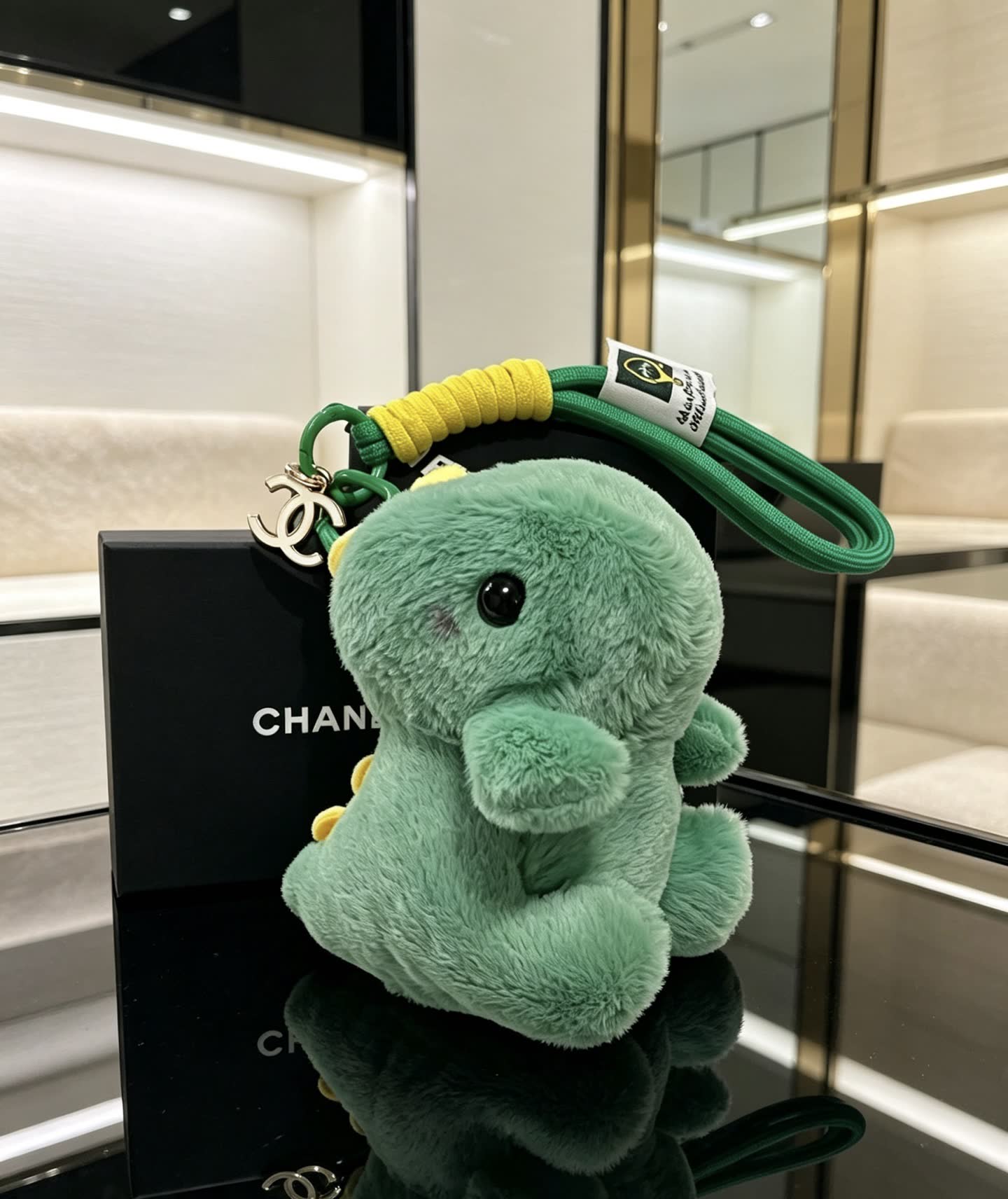 Chanel Green Plush Keychain