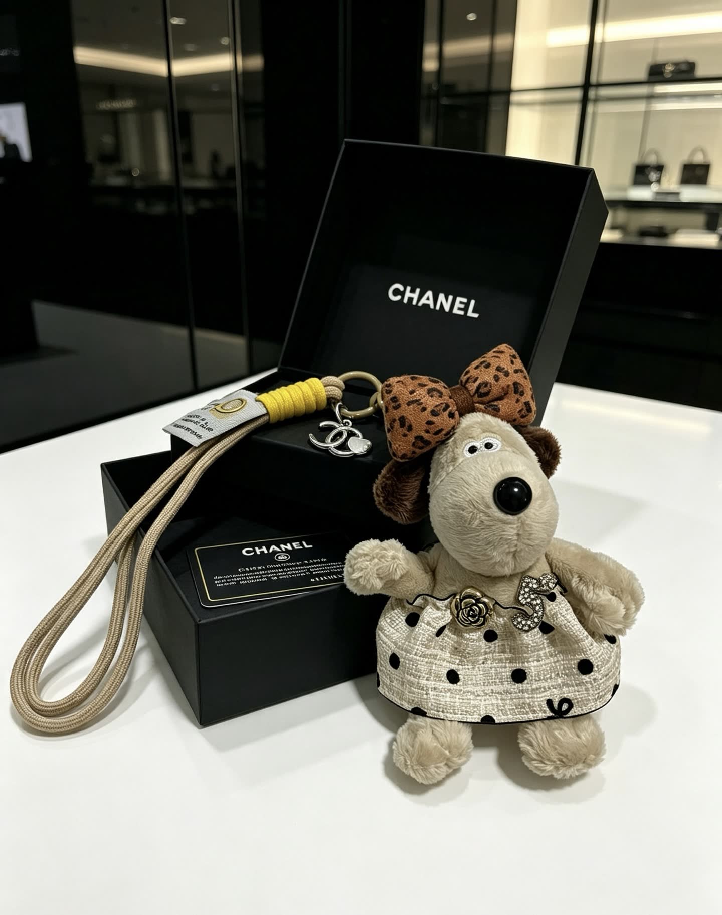 Chanel Dog Keychain