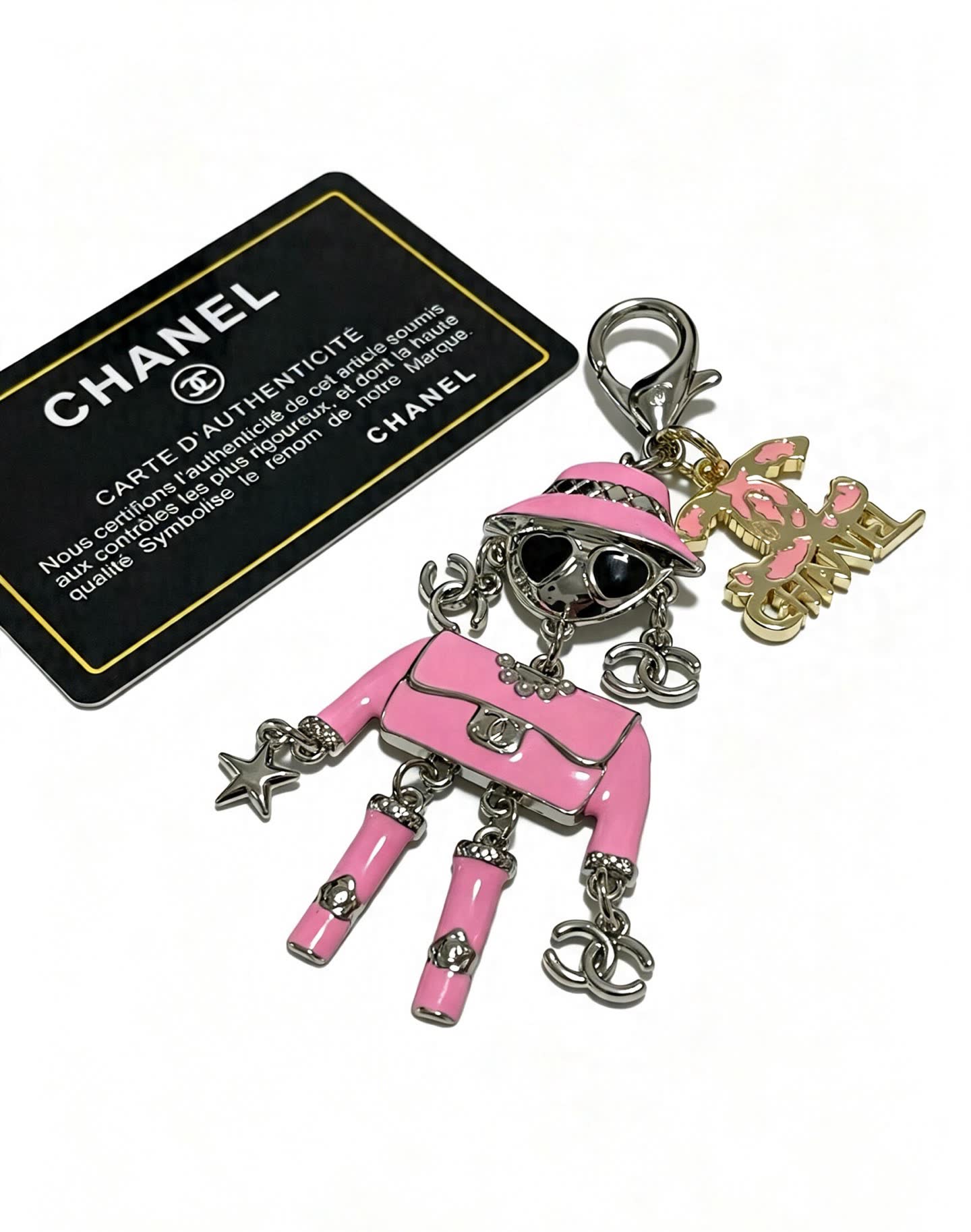 Chanel Pink Doll Charm Keychain