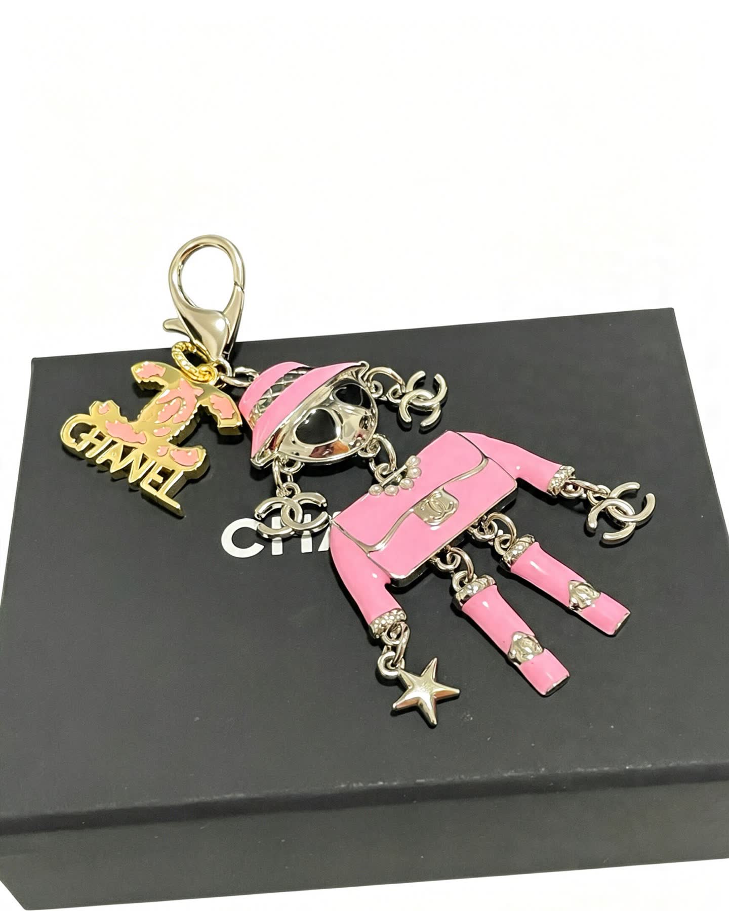 Chanel Pink Doll Charm Keychain