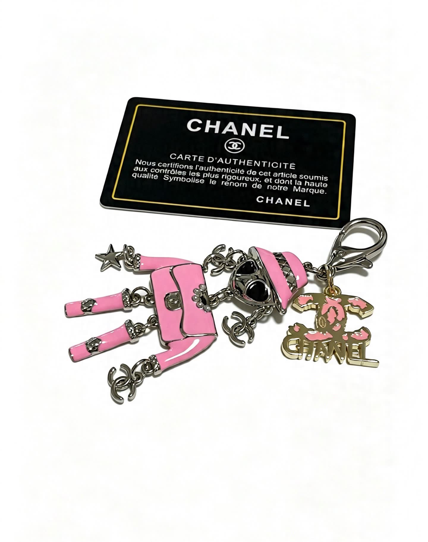 Chanel Pink Doll Charm Keychain