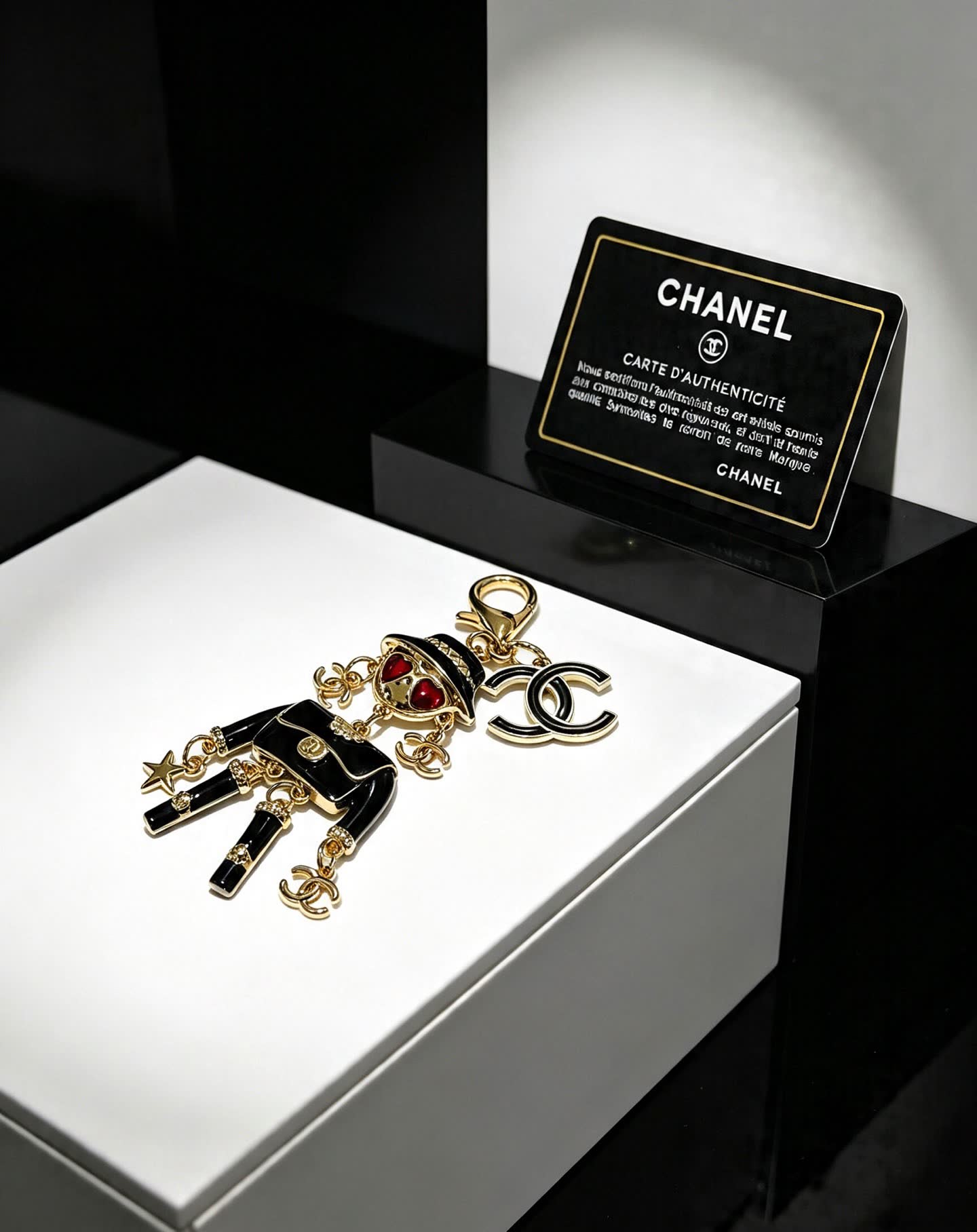 Chanel Gold-tone and Enamel Keychain Chanel Gold-tone and Enamel Keychain