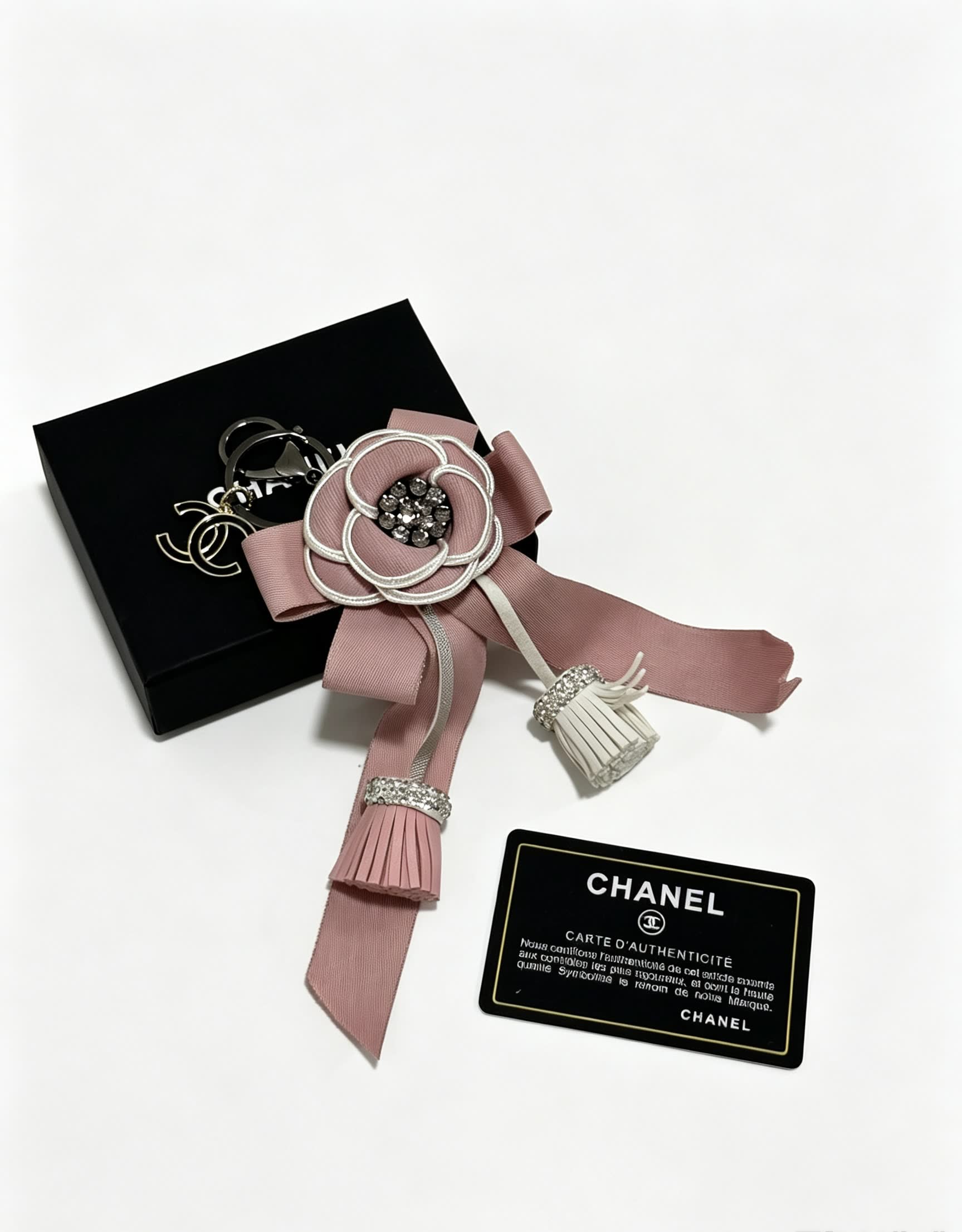 Chanel Pink Ribbon Keychain