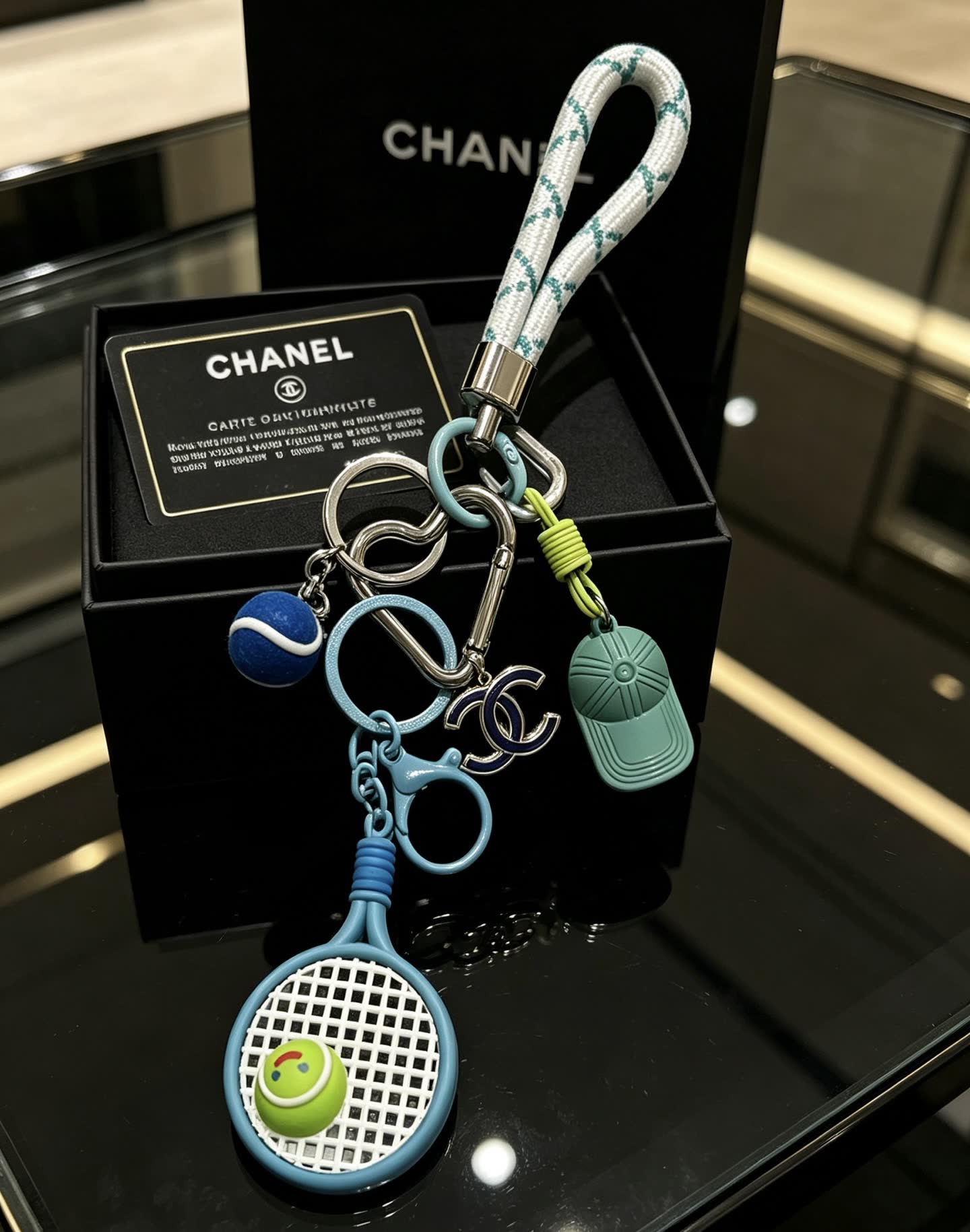 Chanel Tennis Racket Keychain