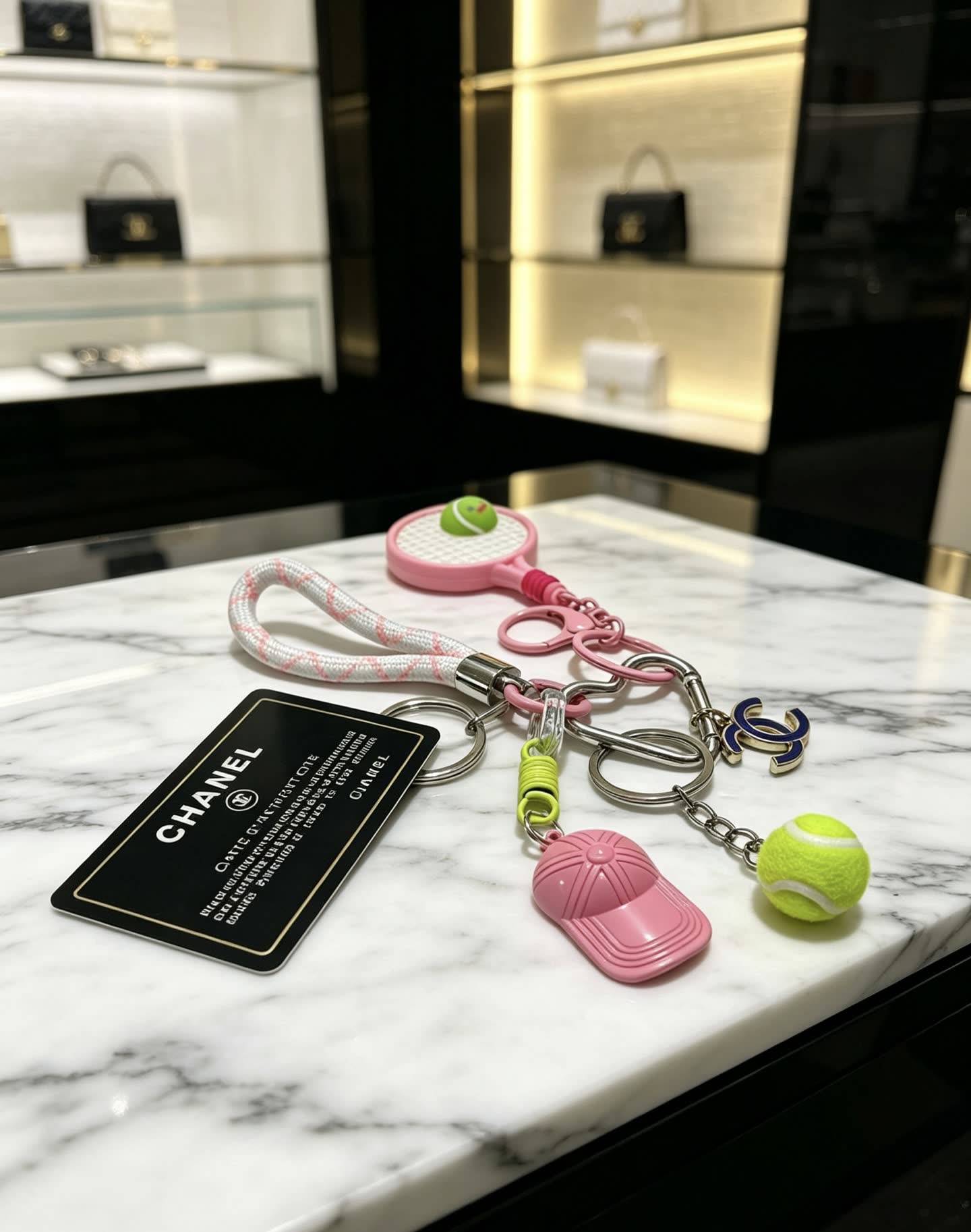 Chanel Tennis Racket Keychain