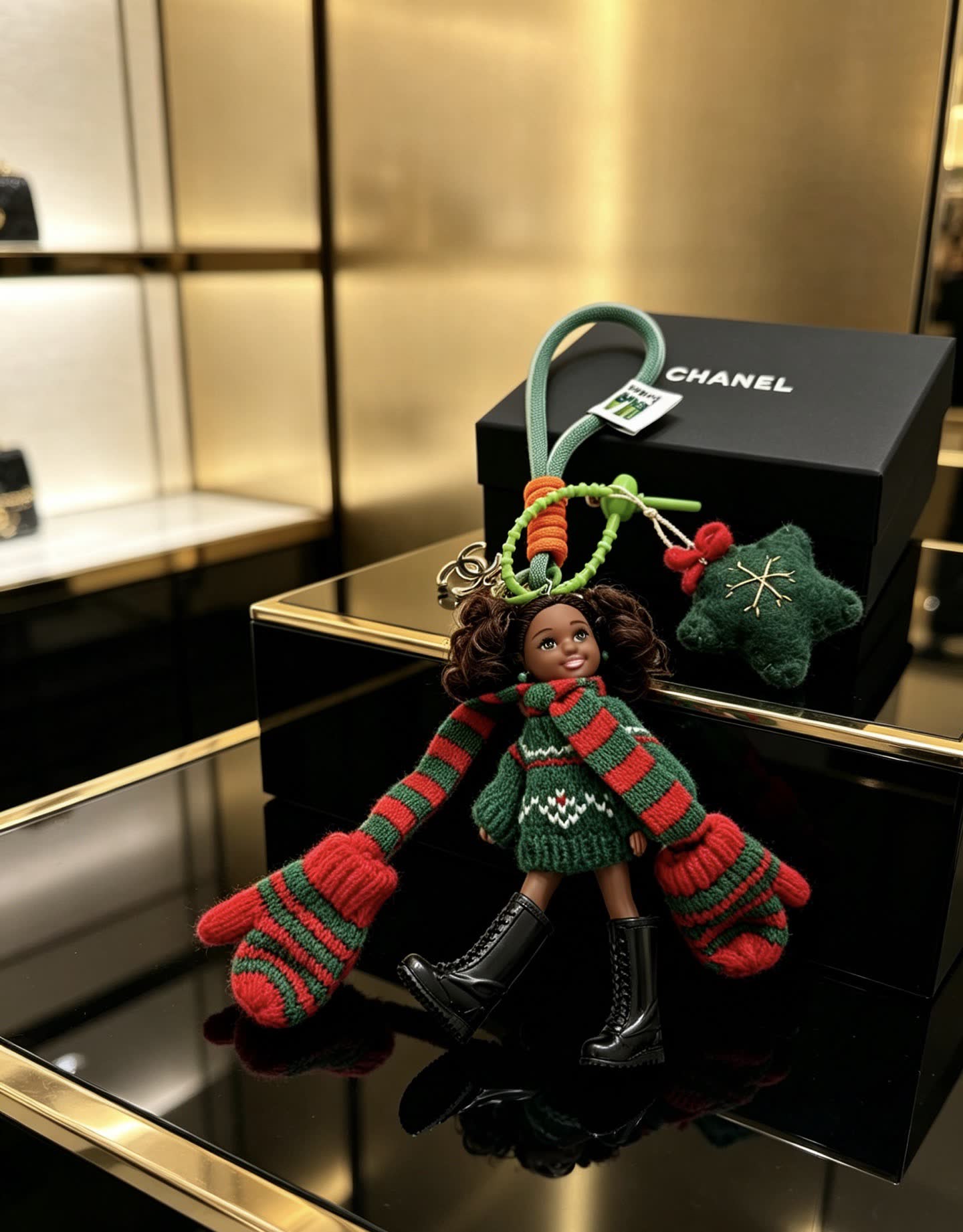 Chanel Christmas Keychain