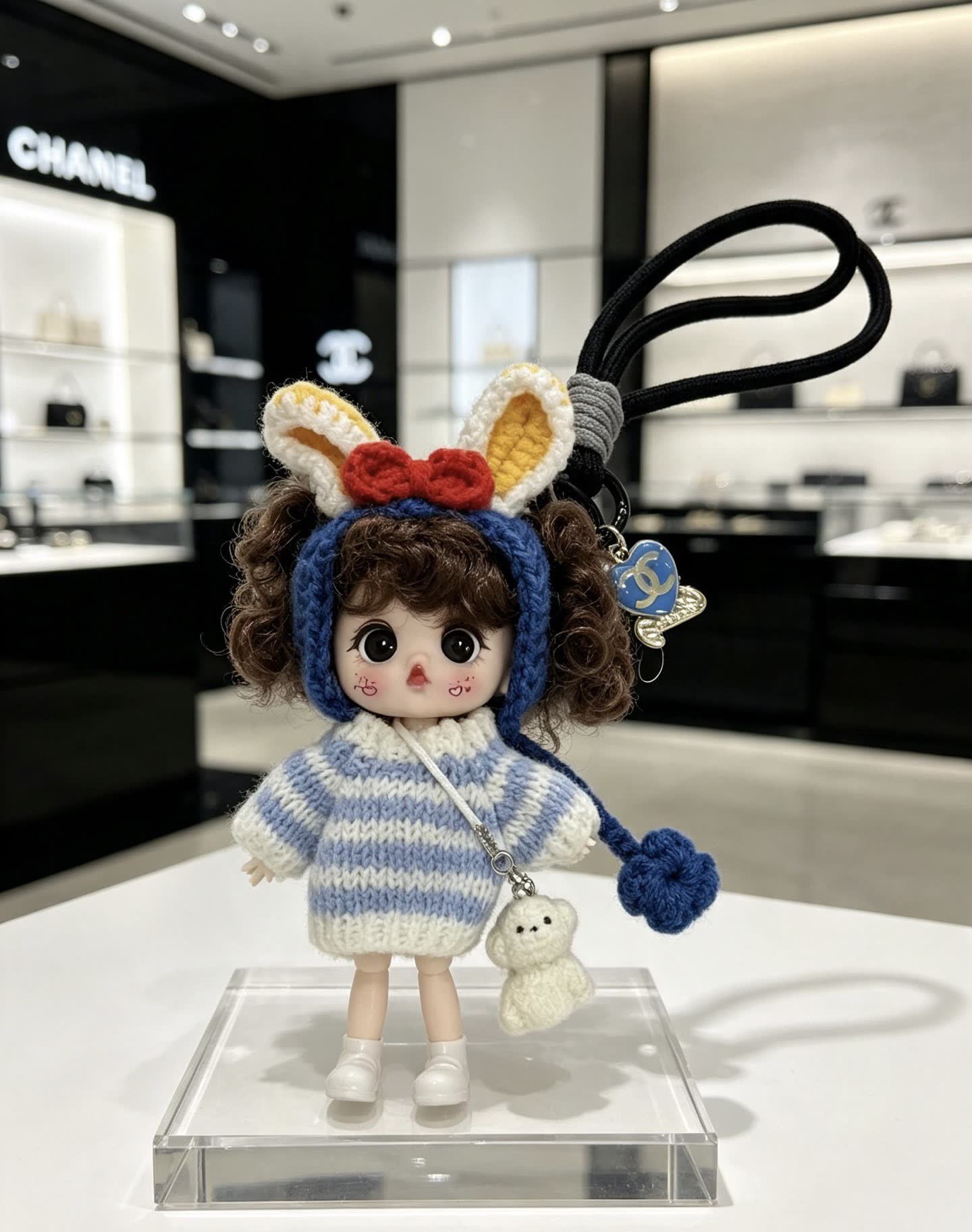 Chanel Keychain with Doll Charm
