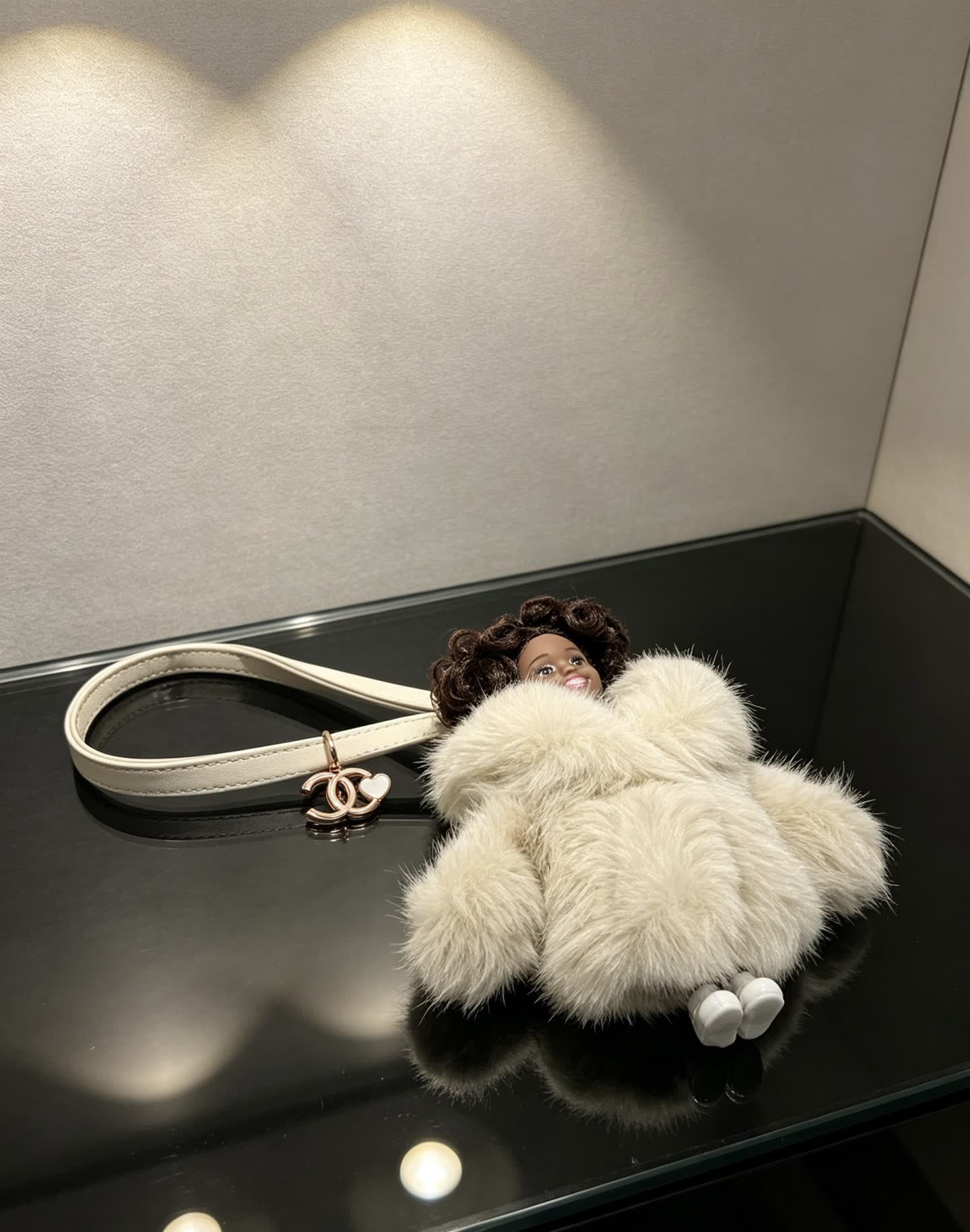 Chanel Furry Keychain with Doll