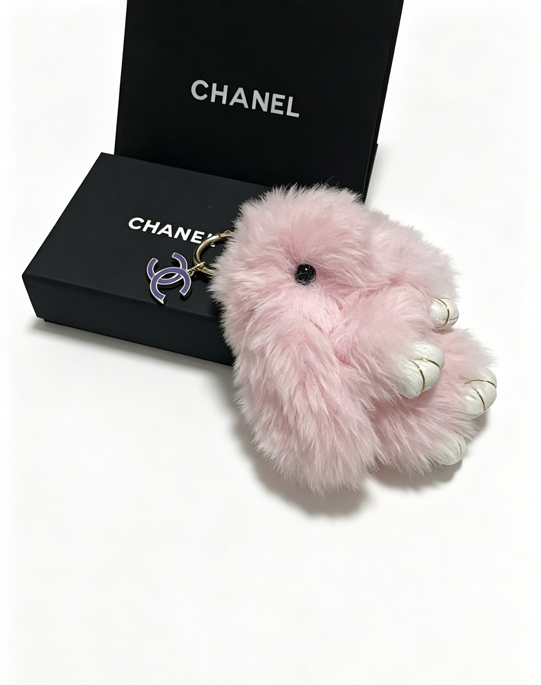 Chanel Pink Furry Keychain