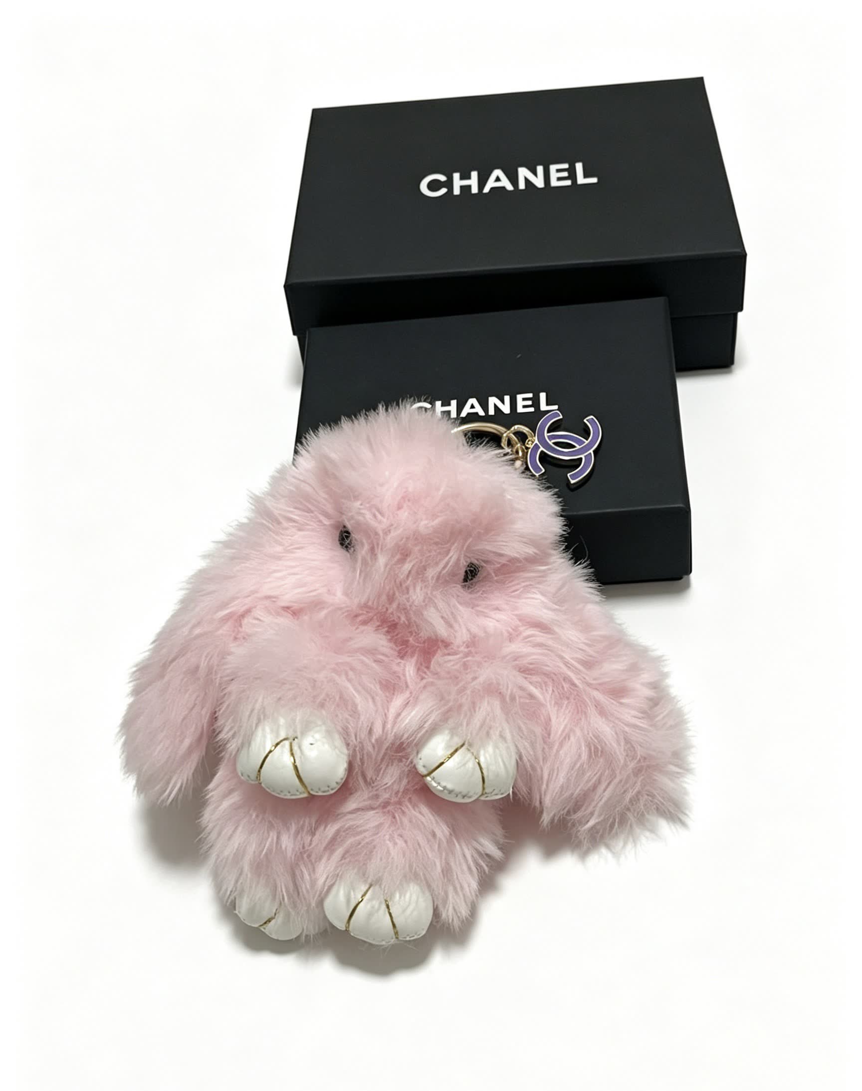 Chanel Pink Furry Keychain