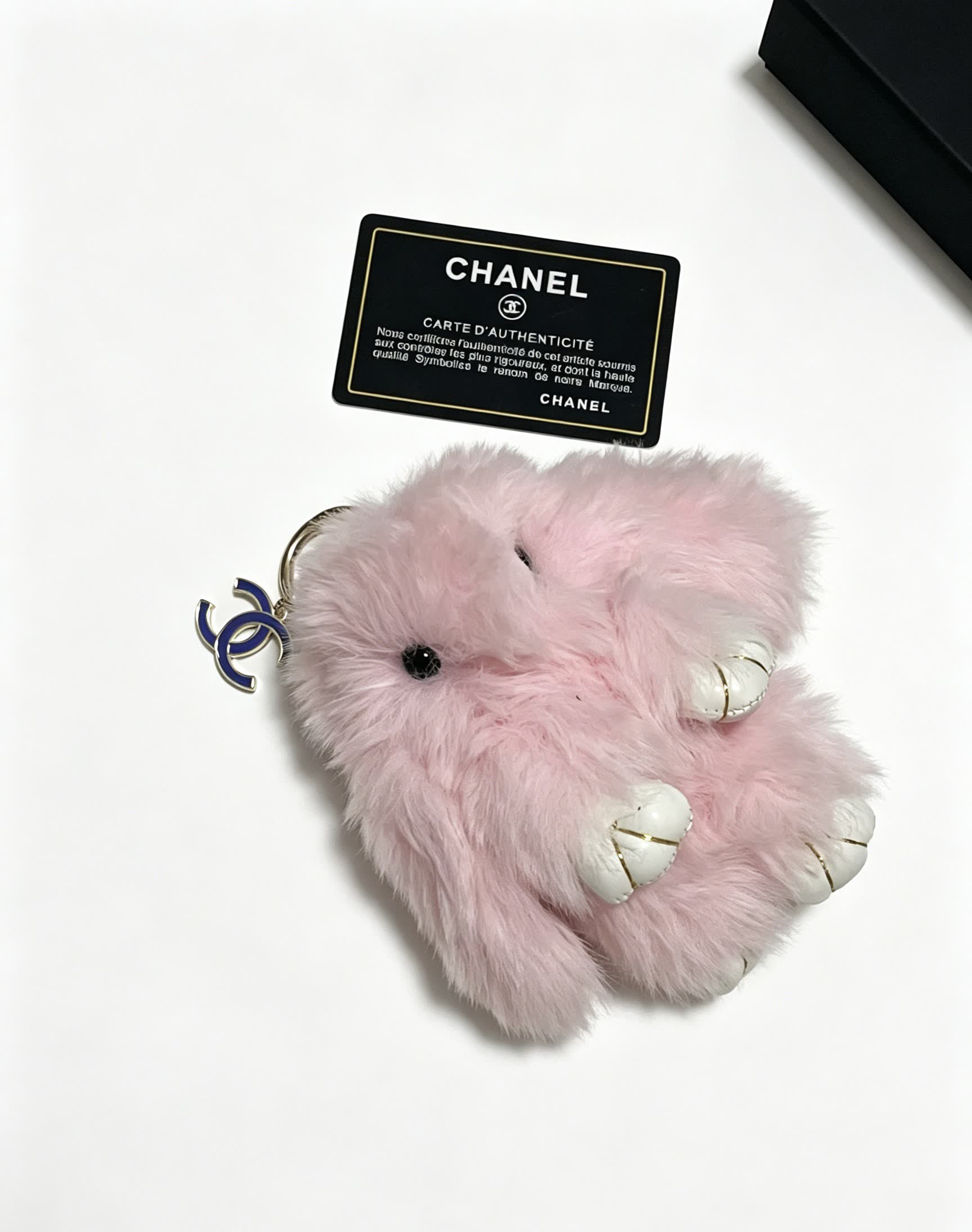 Chanel Pink Furry Keychain
