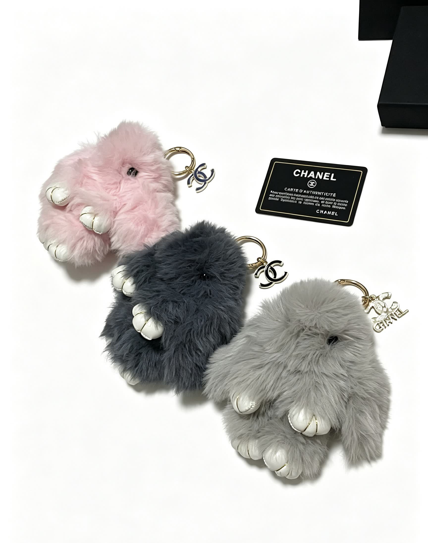 Chanel Pink Furry Keychain
