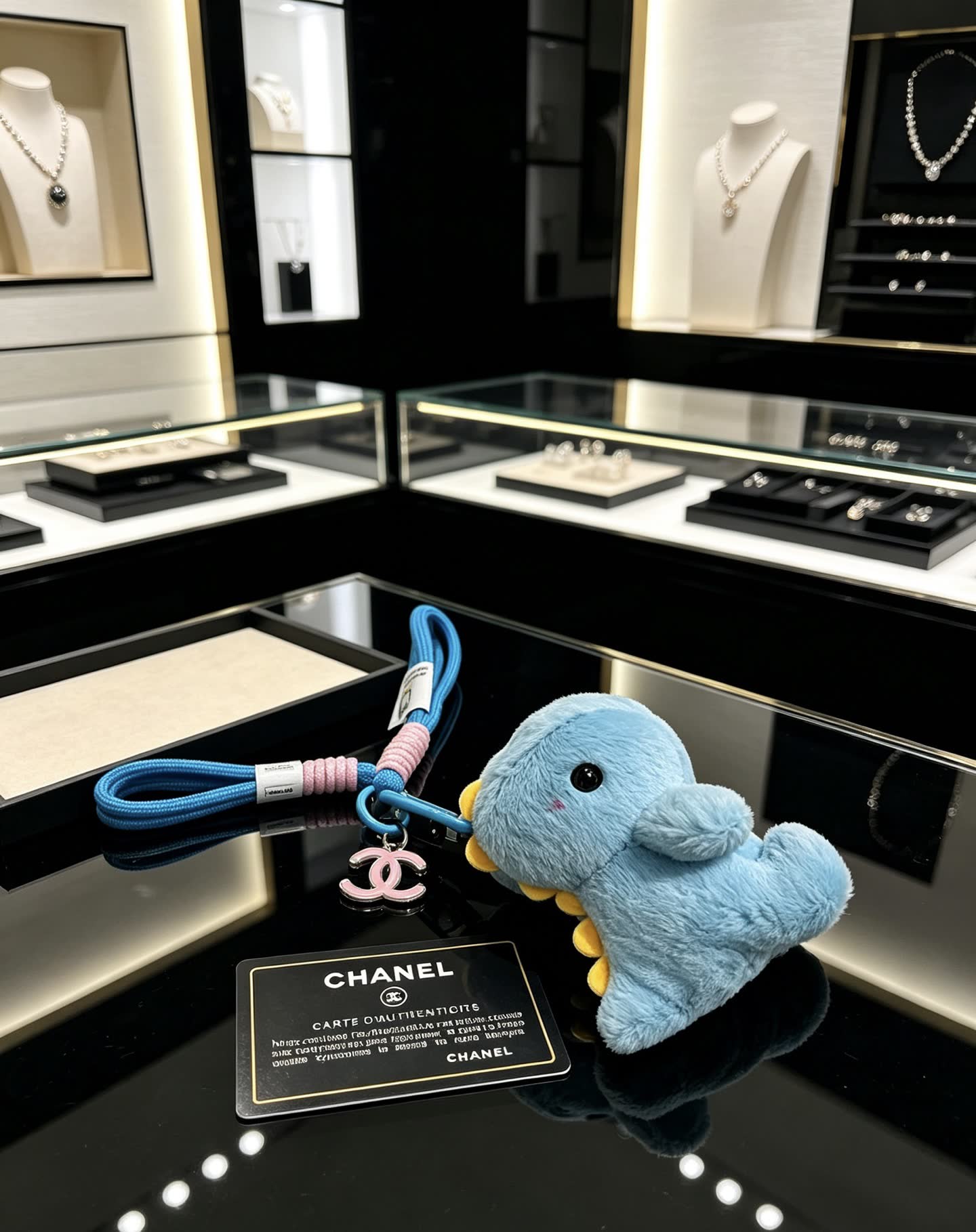 Chanel Blue Teddy Bear Keychain