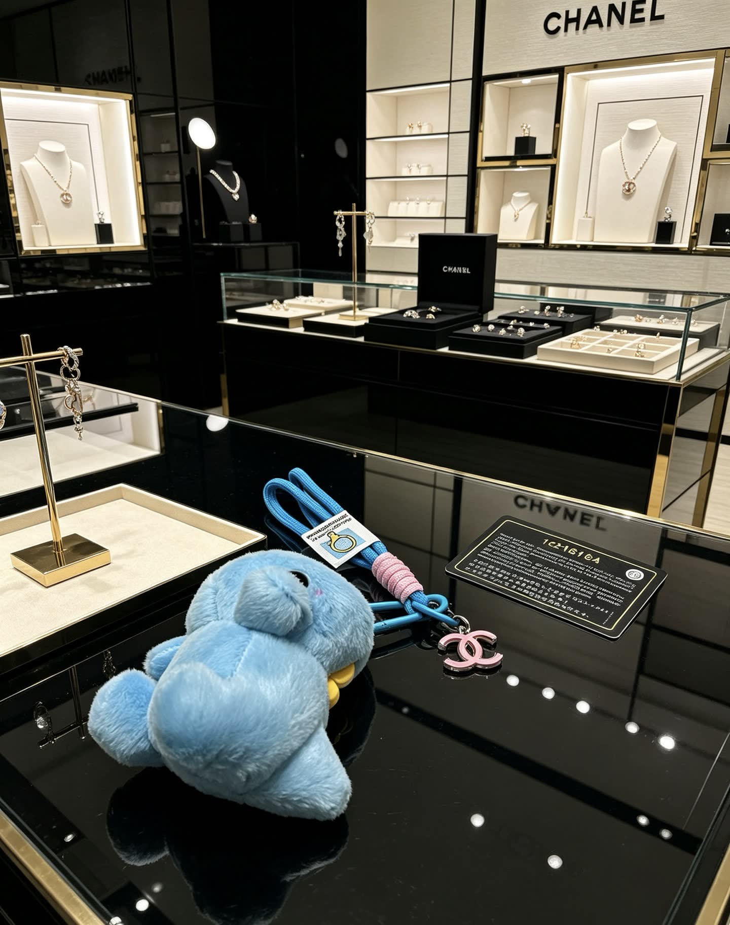 Chanel Blue Teddy Bear Keychain