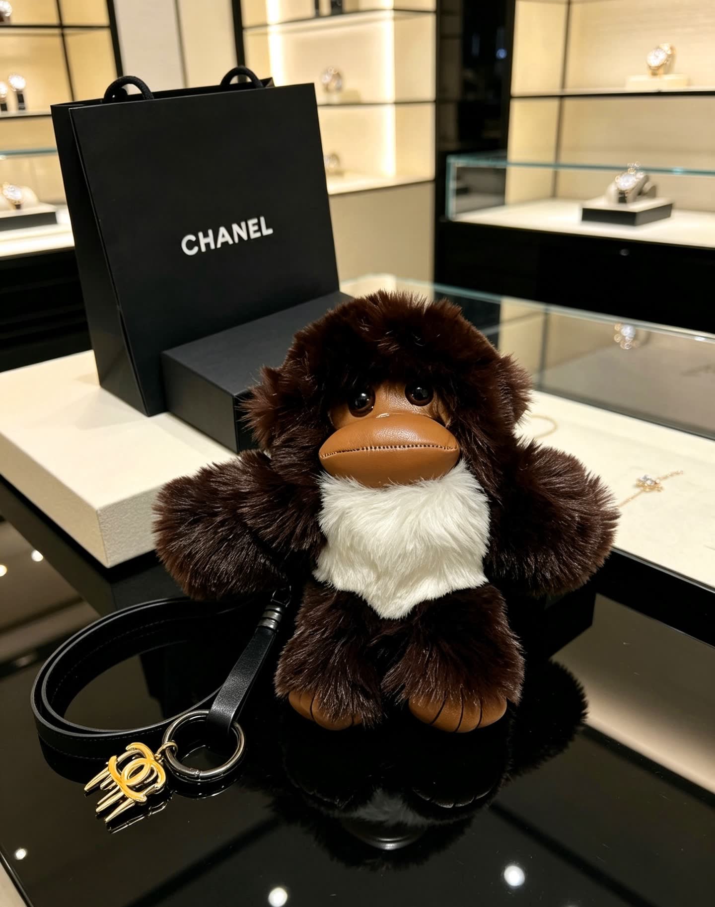 Chanel Brown Fur Keychain