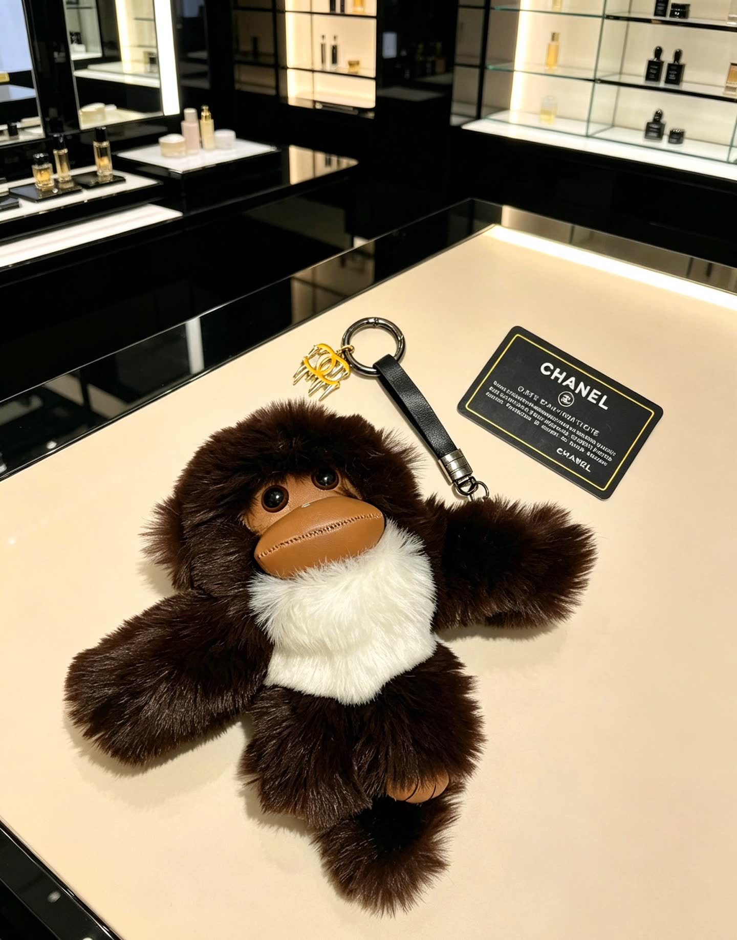 Chanel Brown Fur Keychain