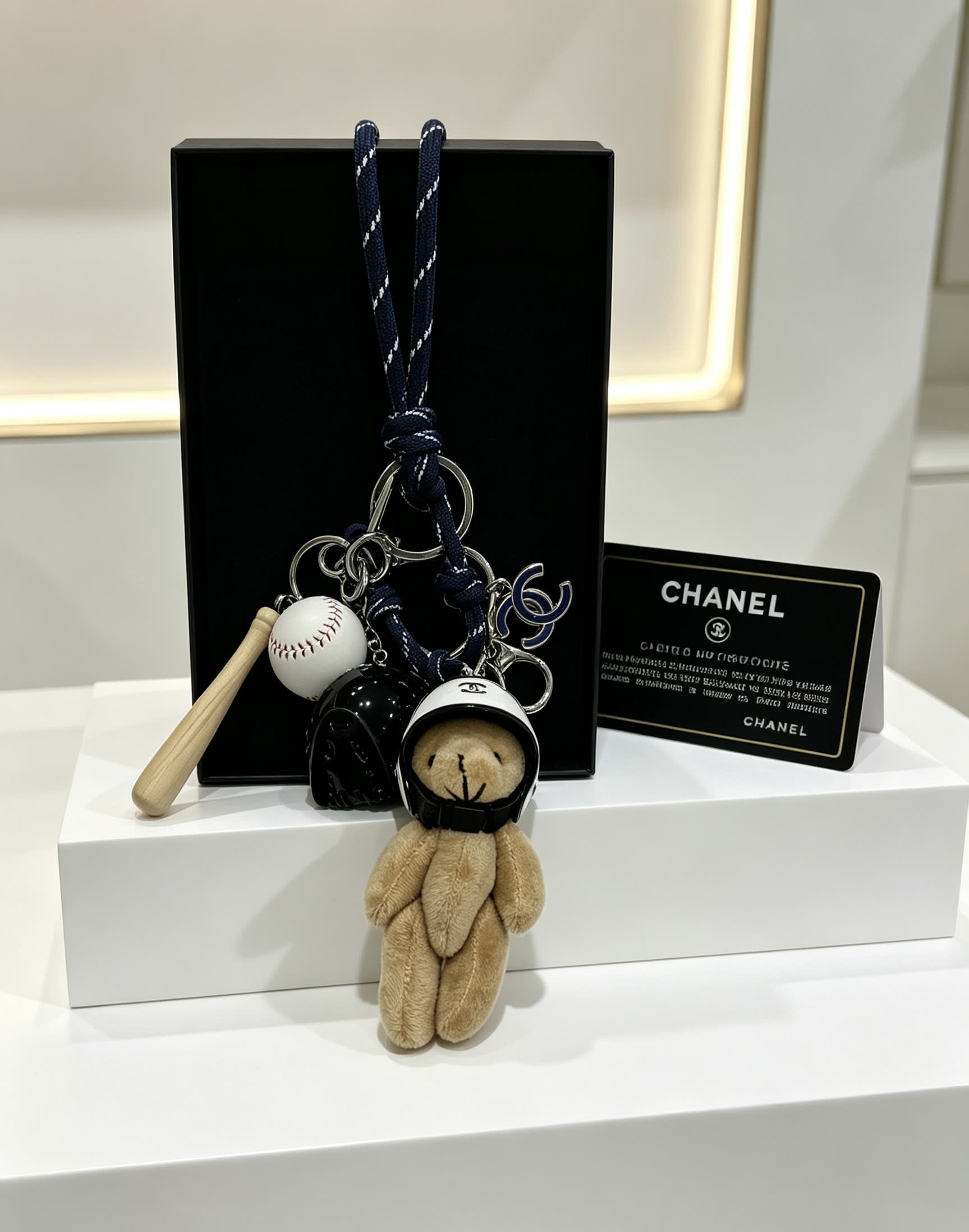 Chanel Baseball Bear Keychain Chanel Baseball Bear Keychain