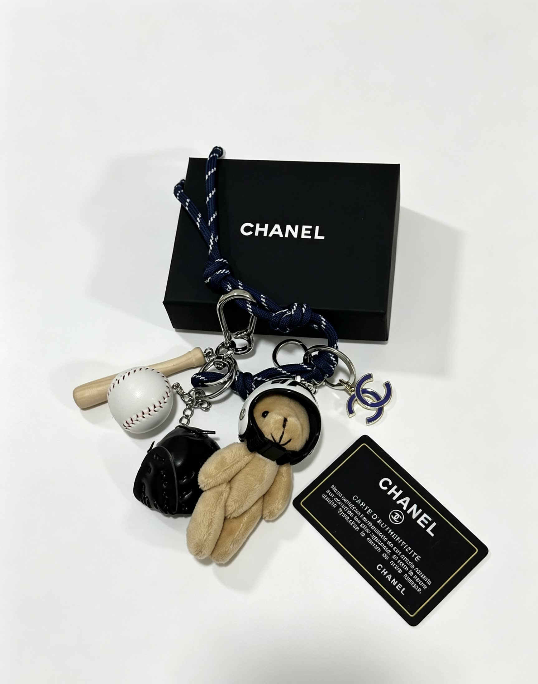 Chanel Baseball Bear Keychain