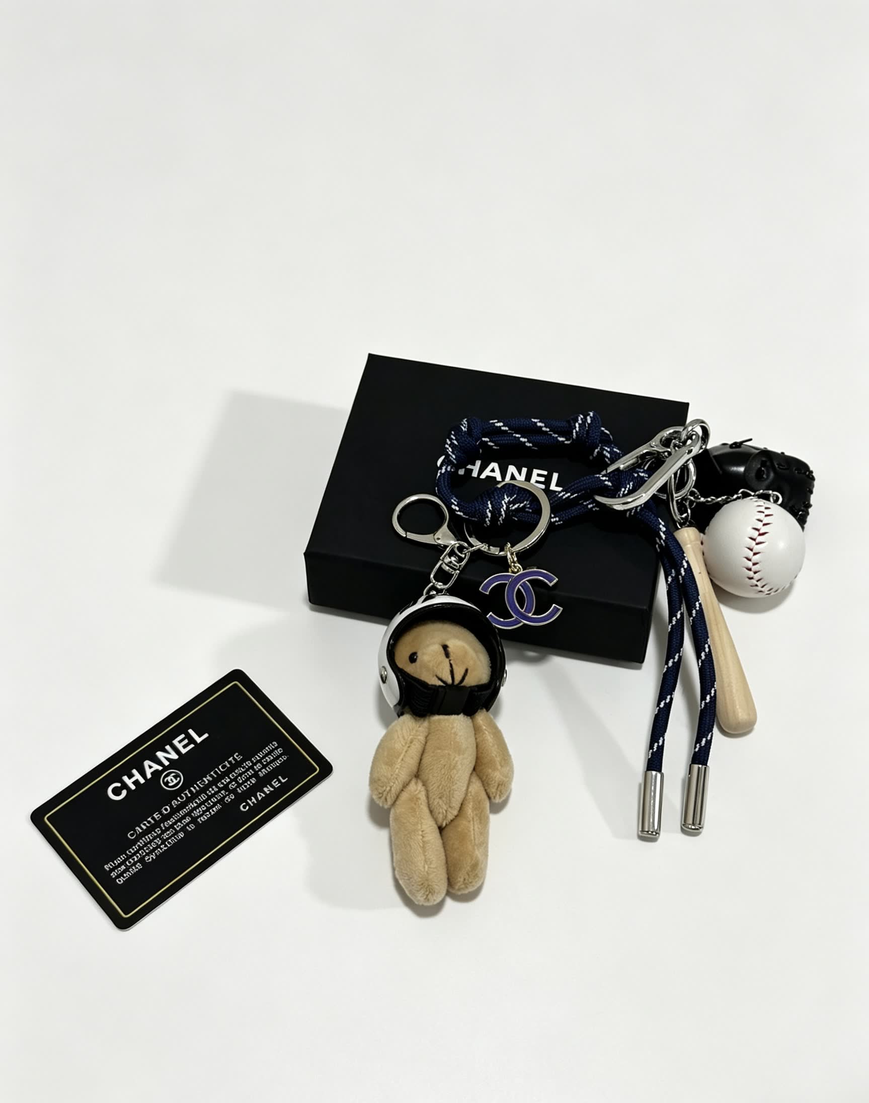 Chanel Baseball Bear Keychain