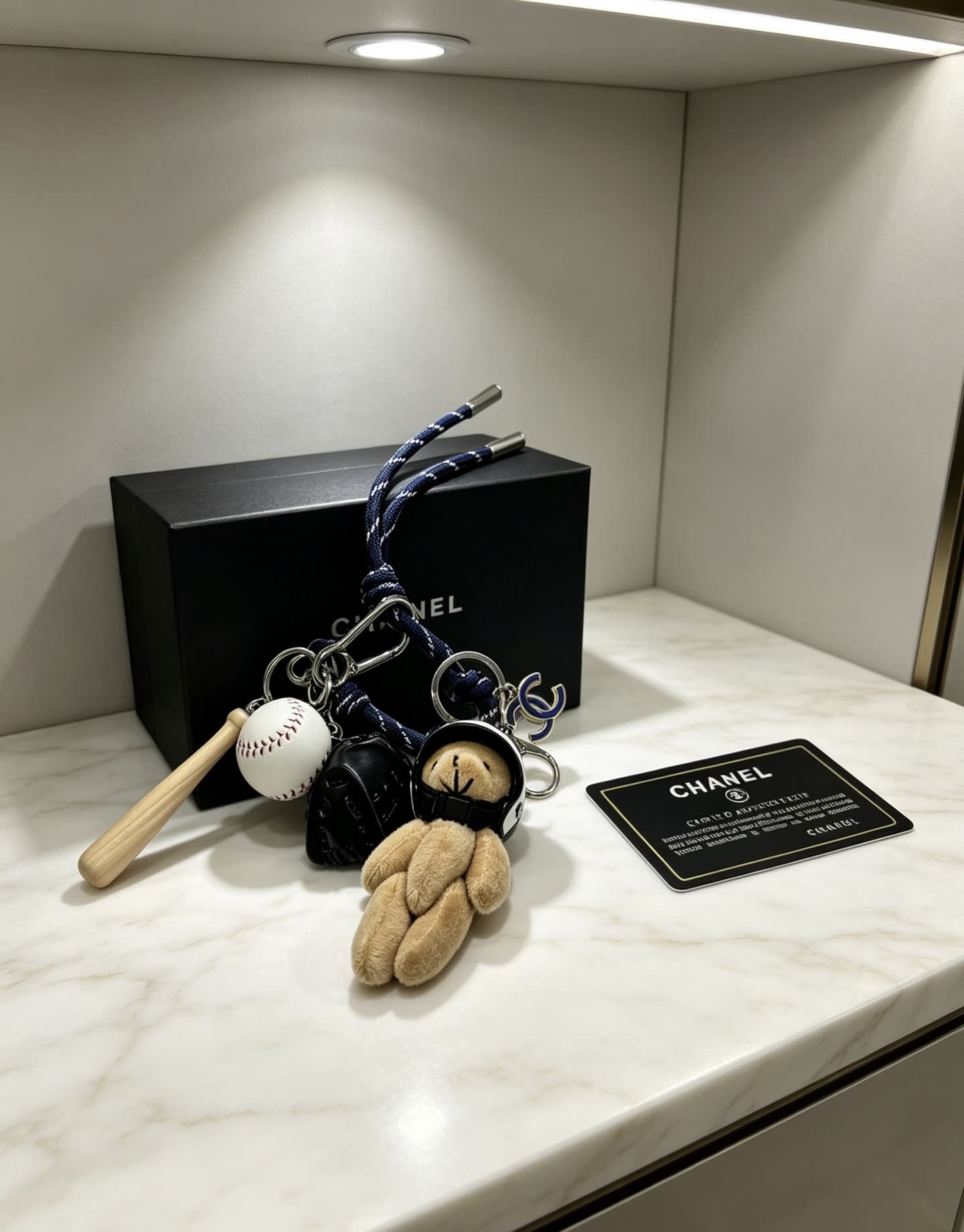 Chanel Baseball Bear Keychain