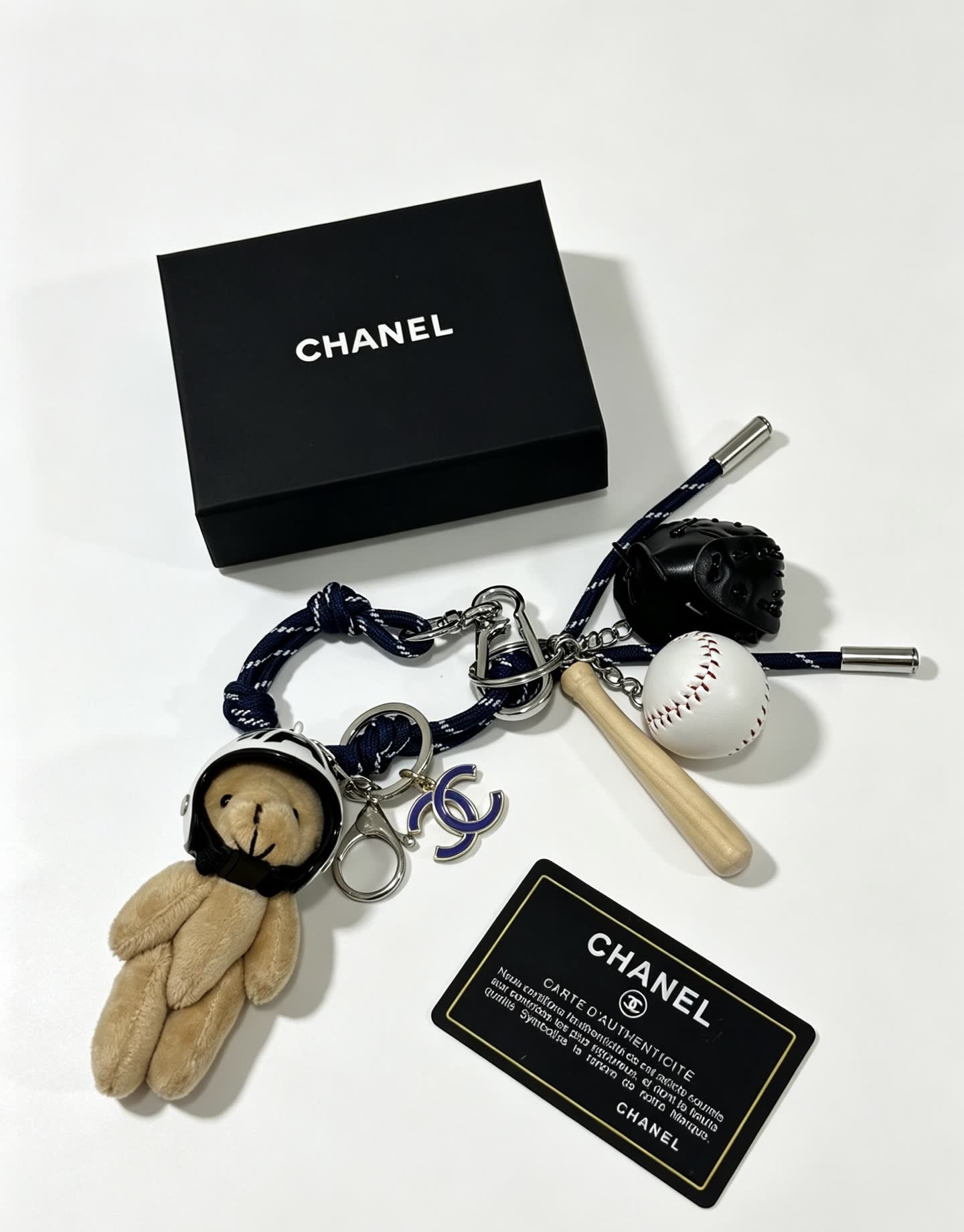 Chanel Baseball Bear Keychain