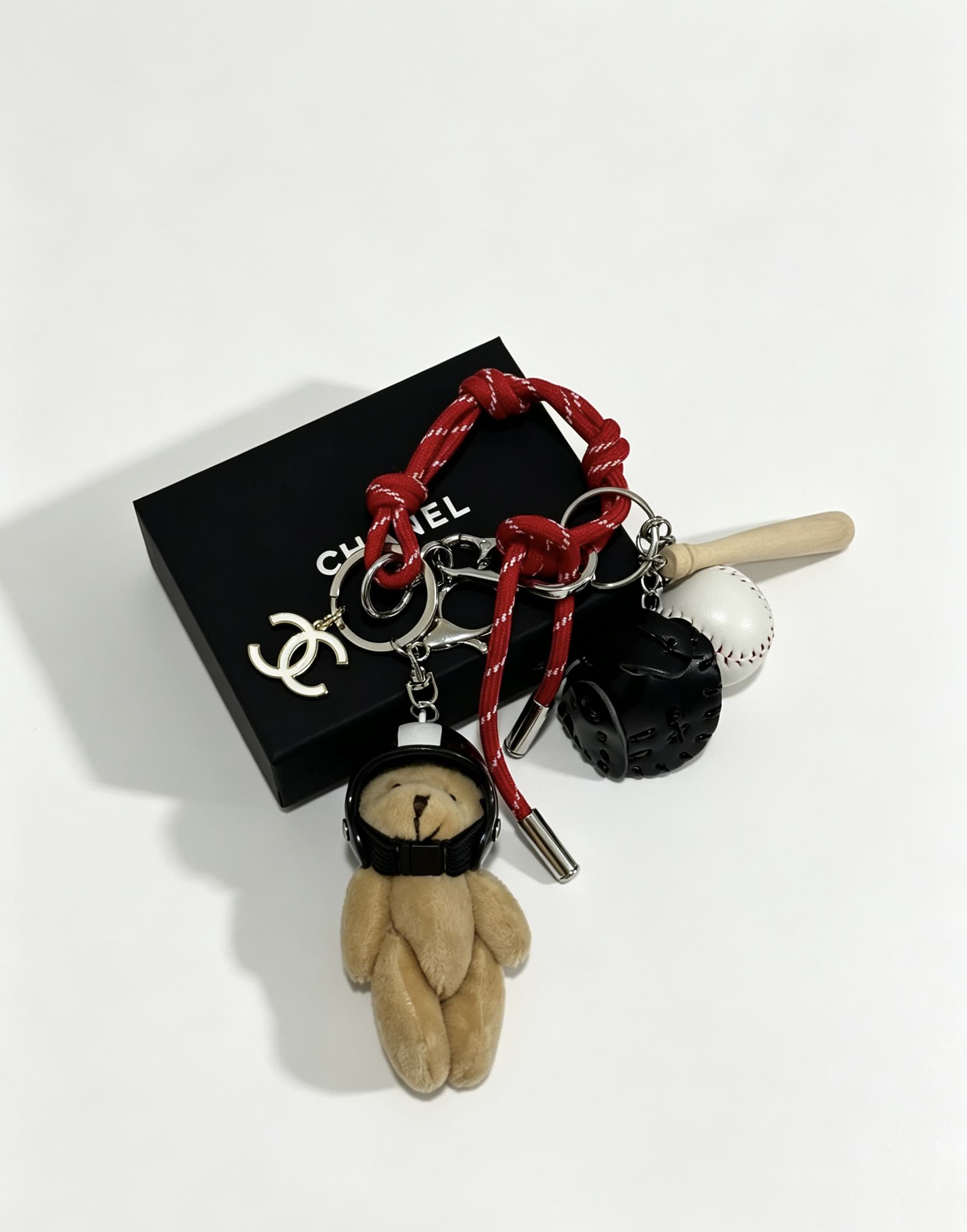 Chanel Baseball Bear Keychain