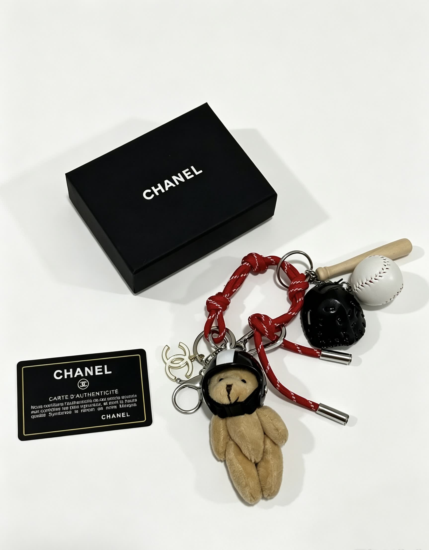 Chanel Baseball Bear Keychain