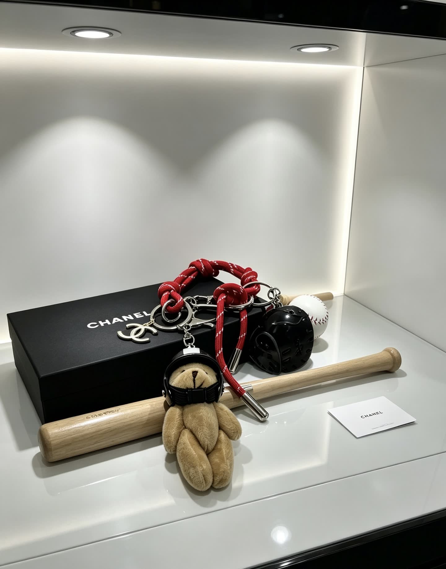Chanel Baseball Bear Keychain