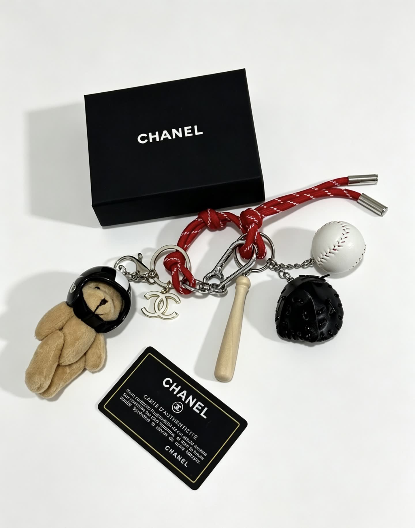 Chanel Baseball Bear Keychain