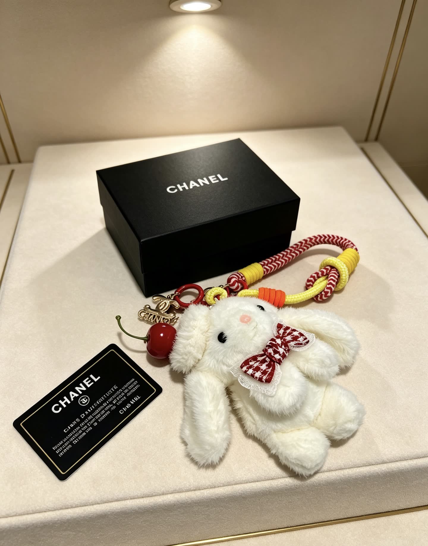 Chanel White Rabbit Keychain