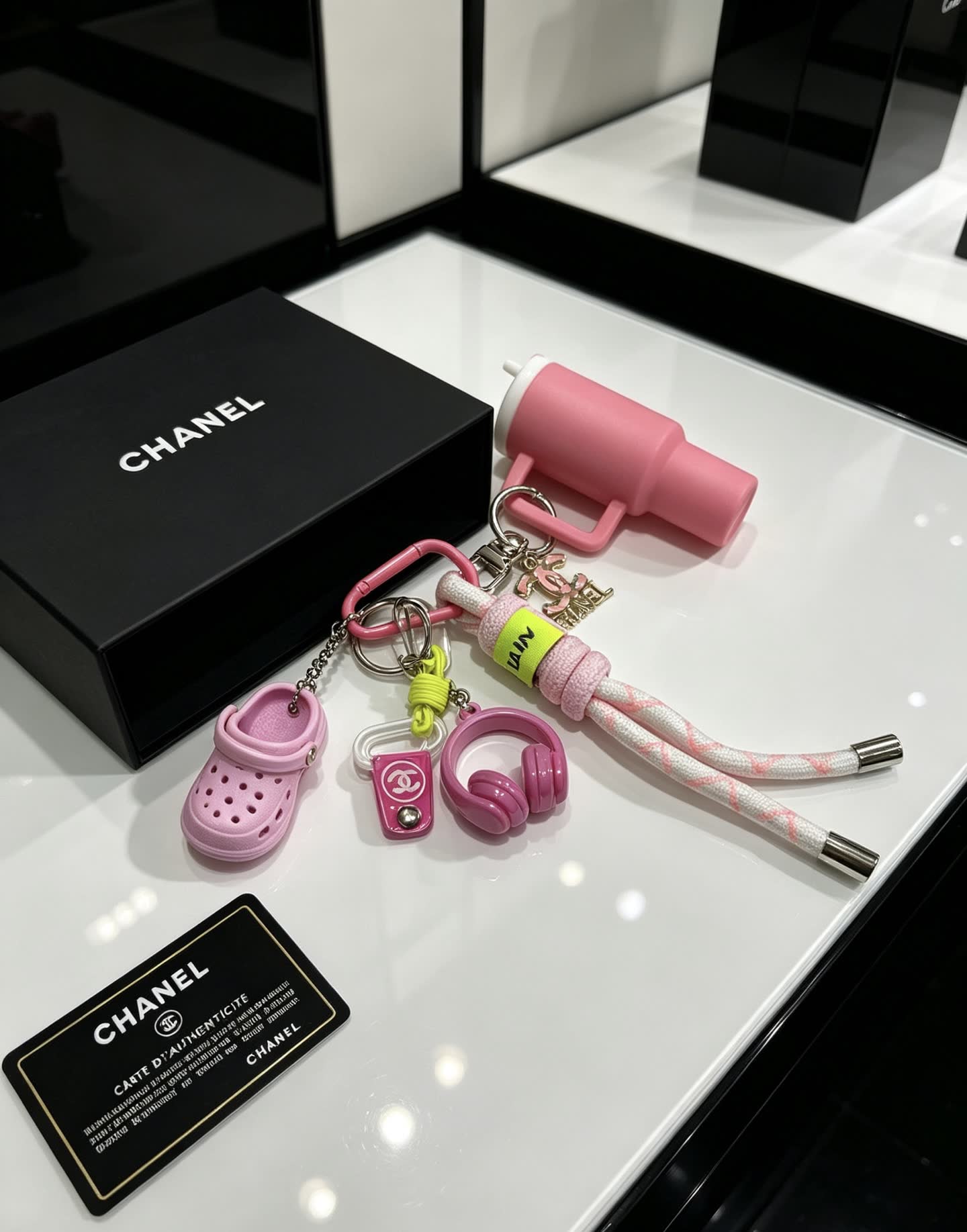 Chanel Pink Keychain Set
