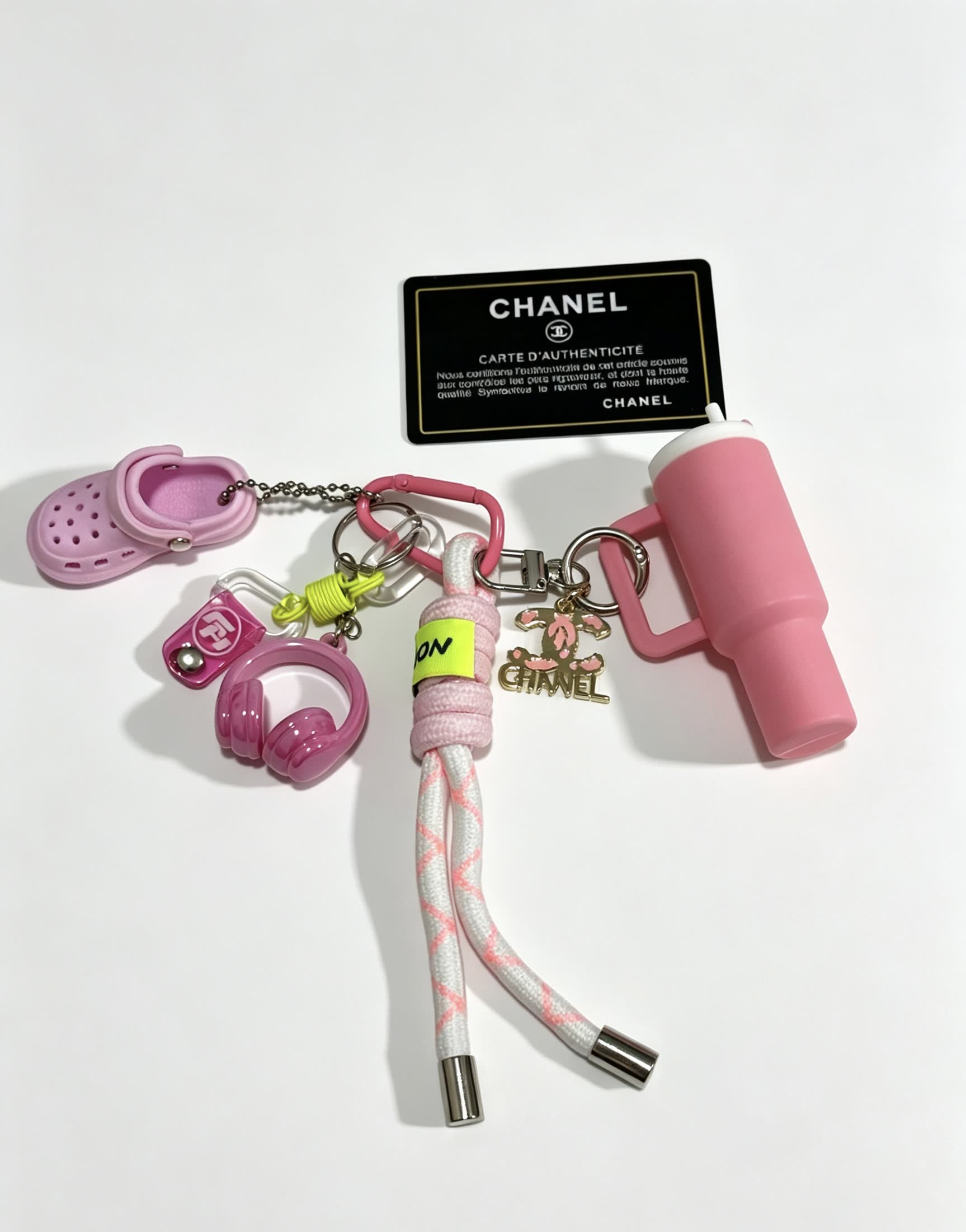 Chanel Pink Keychain Set